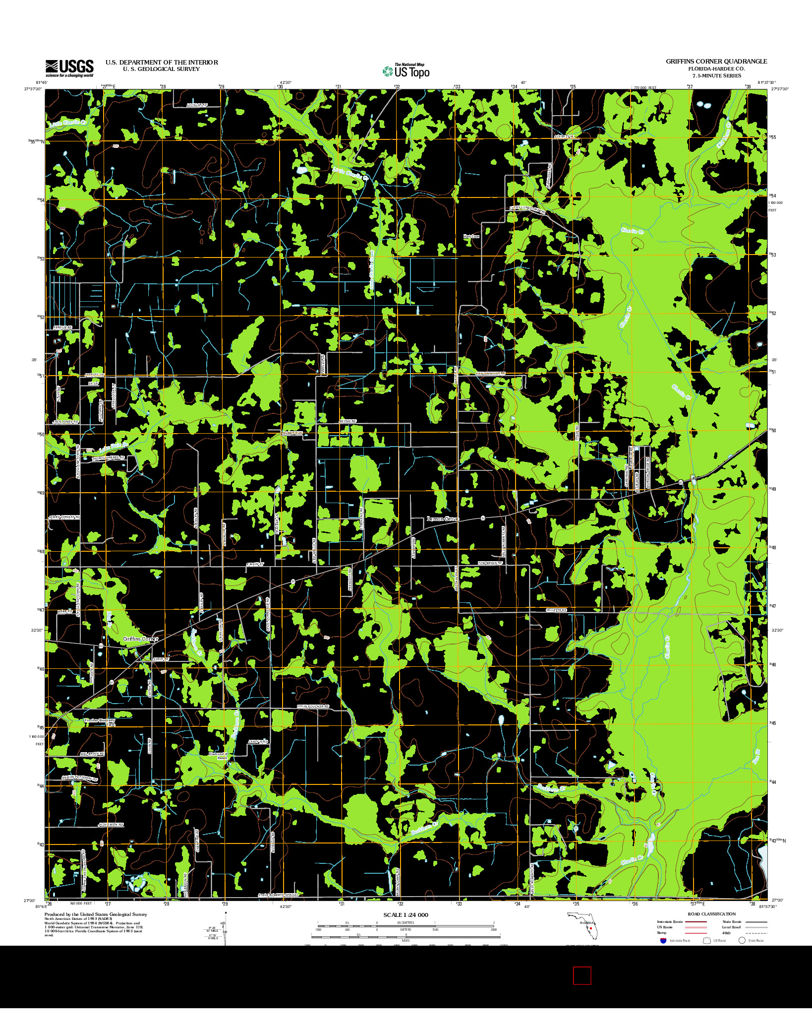 USGS US TOPO 7.5-MINUTE MAP FOR GRIFFINS CORNER, FL 2012