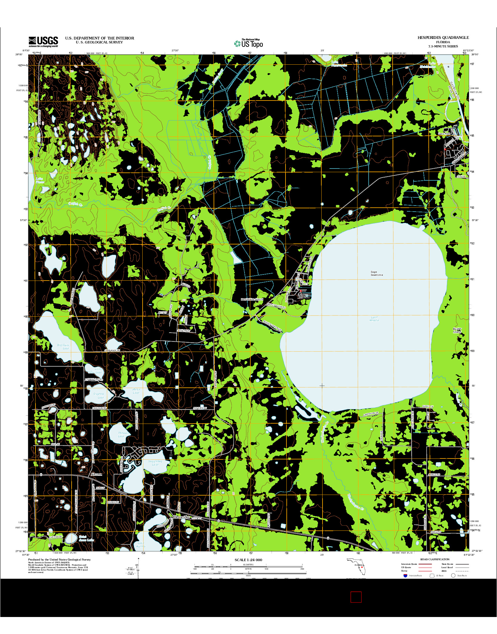 USGS US TOPO 7.5-MINUTE MAP FOR HESPERIDES, FL 2012