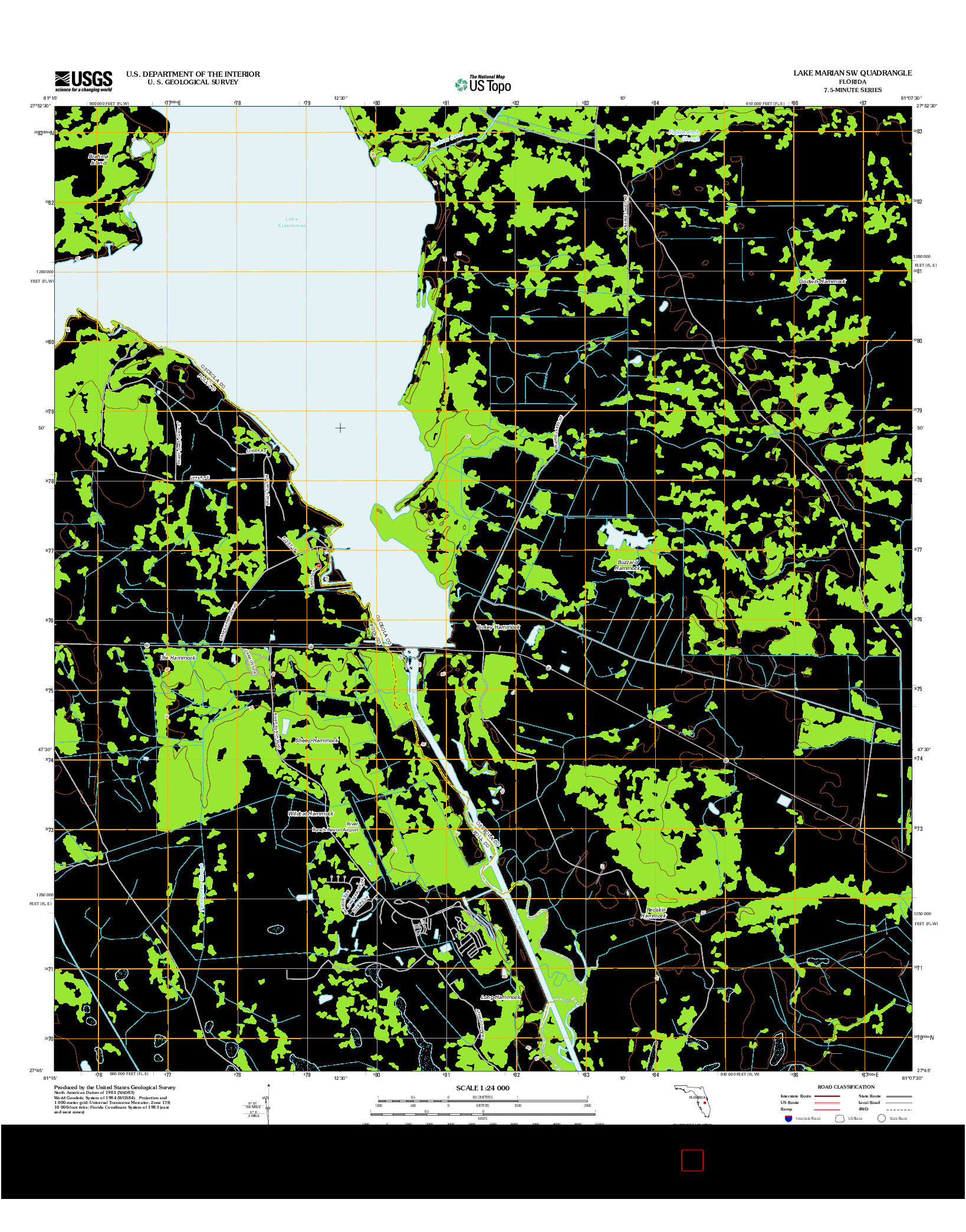 USGS US TOPO 7.5-MINUTE MAP FOR LAKE MARIAN SW, FL 2012