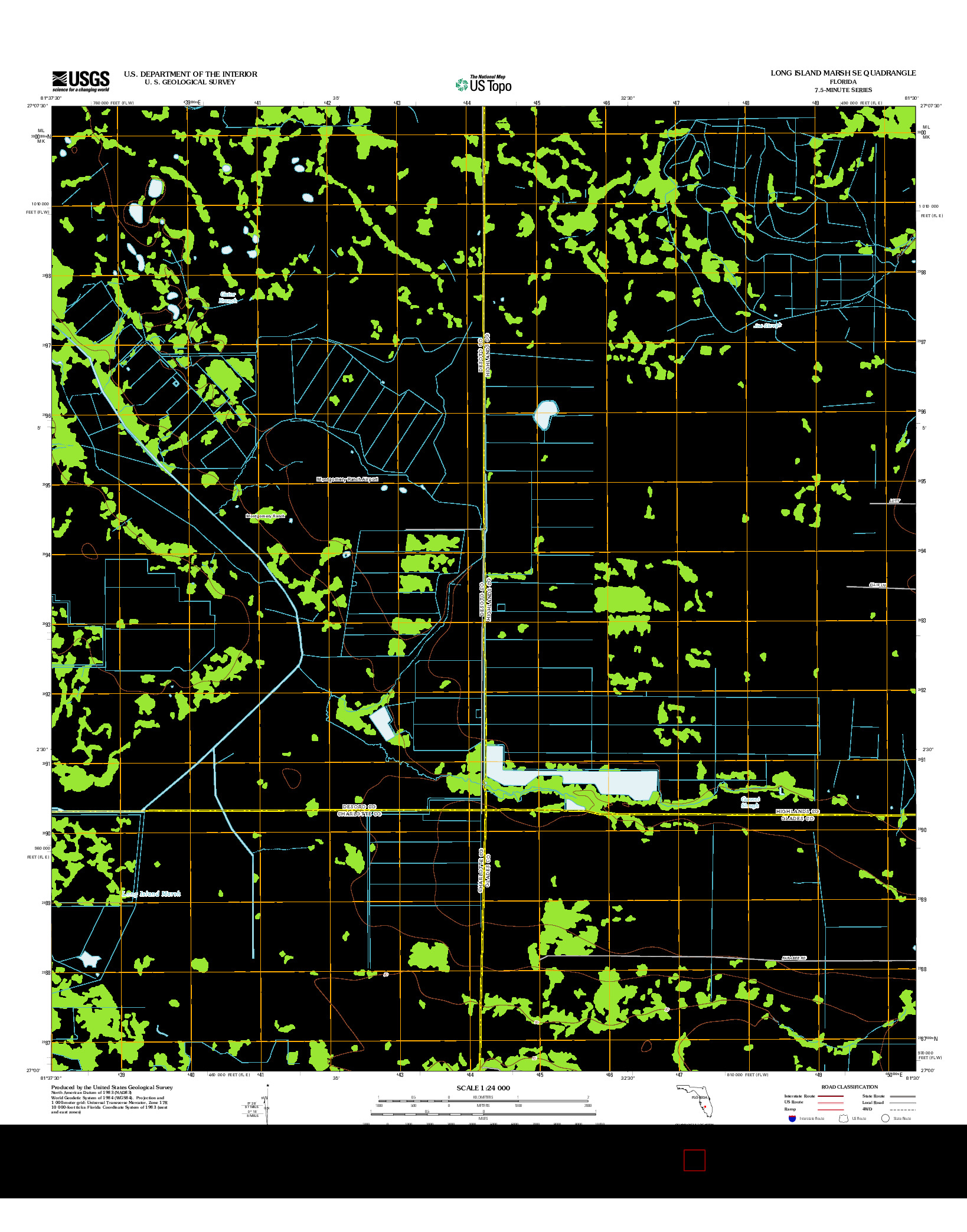 USGS US TOPO 7.5-MINUTE MAP FOR LONG ISLAND MARSH SE, FL 2012