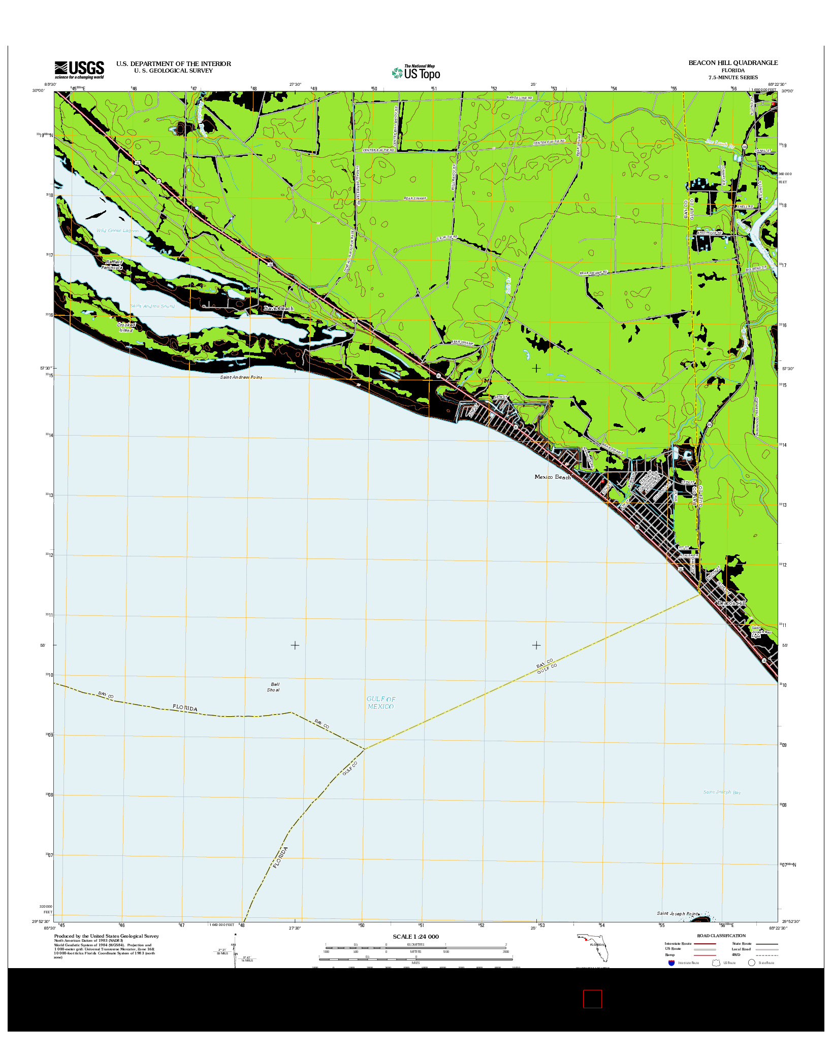 USGS US TOPO 7.5-MINUTE MAP FOR BEACON HILL, FL 2012