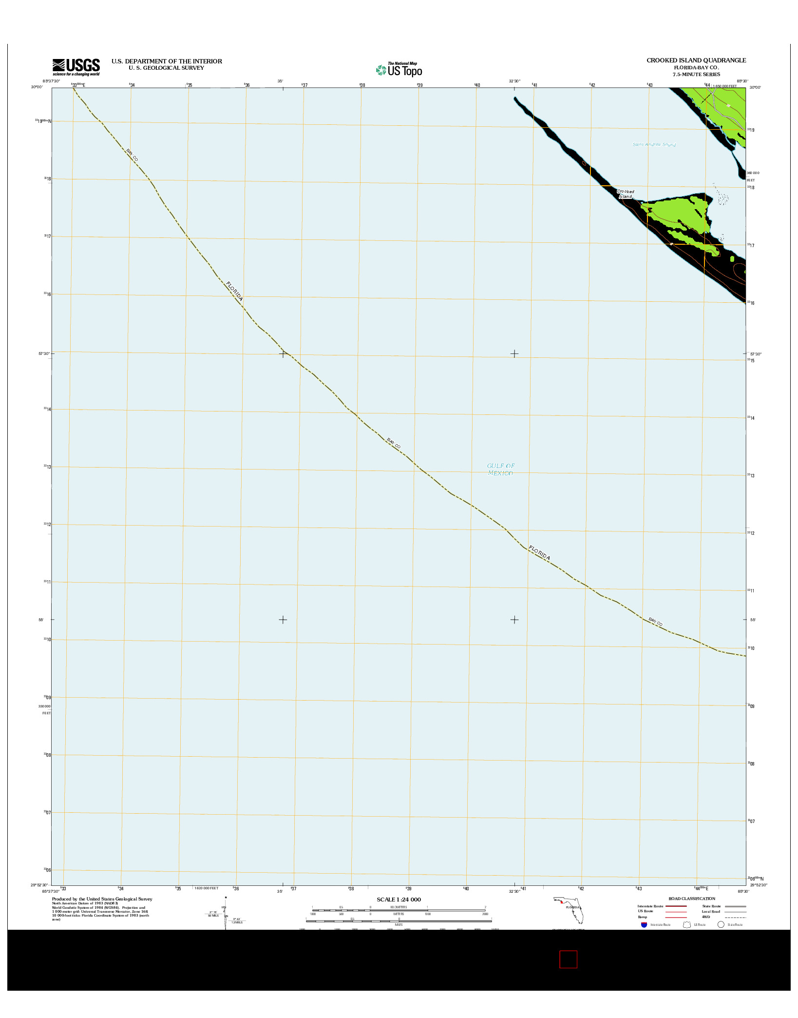 USGS US TOPO 7.5-MINUTE MAP FOR CROOKED ISLAND, FL 2012