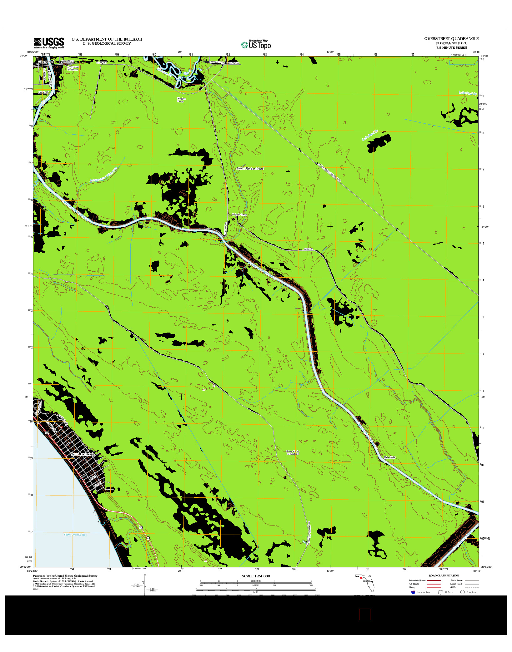 USGS US TOPO 7.5-MINUTE MAP FOR OVERSTREET, FL 2012
