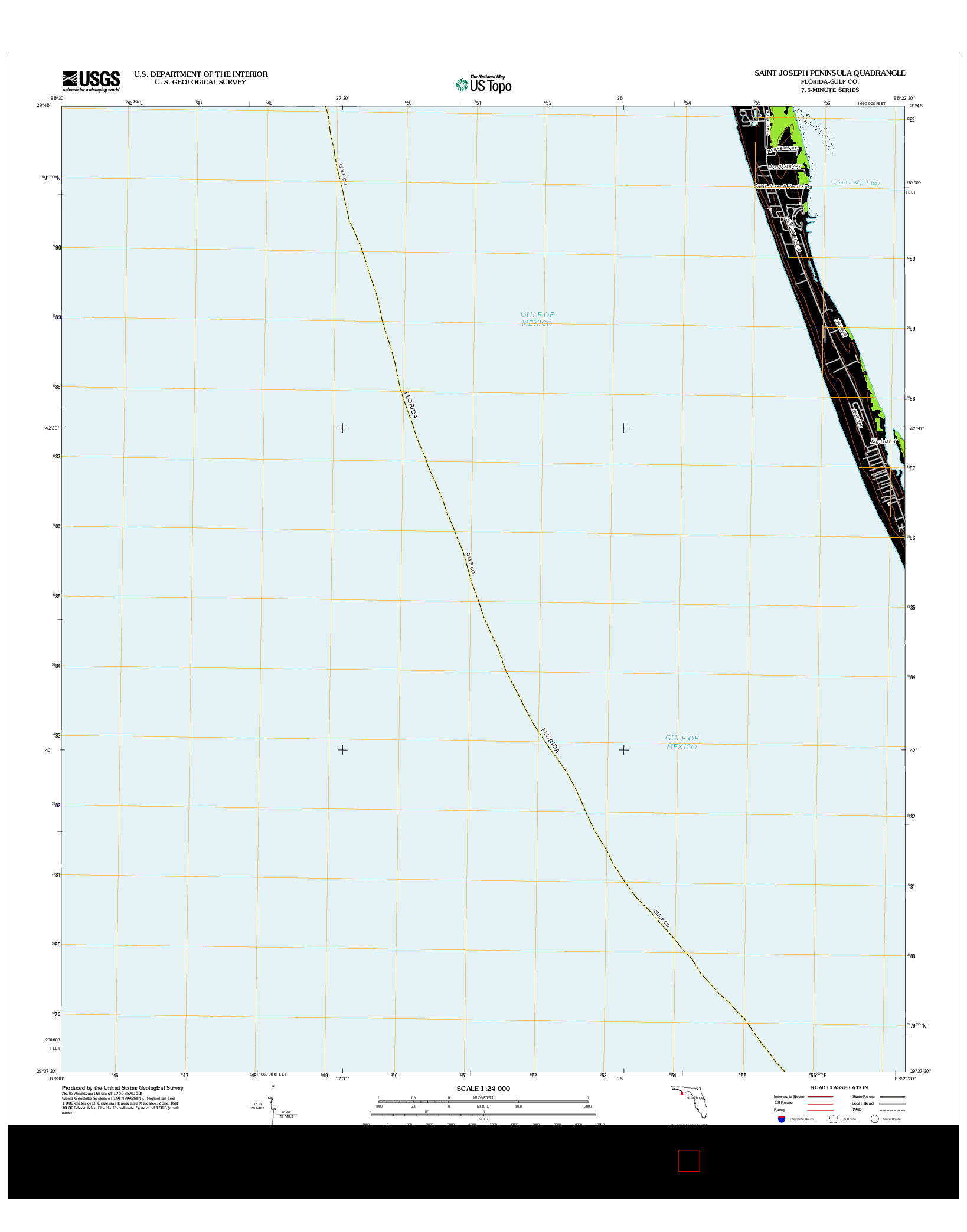 USGS US TOPO 7.5-MINUTE MAP FOR SAINT JOSEPH PENINSULA, FL 2012