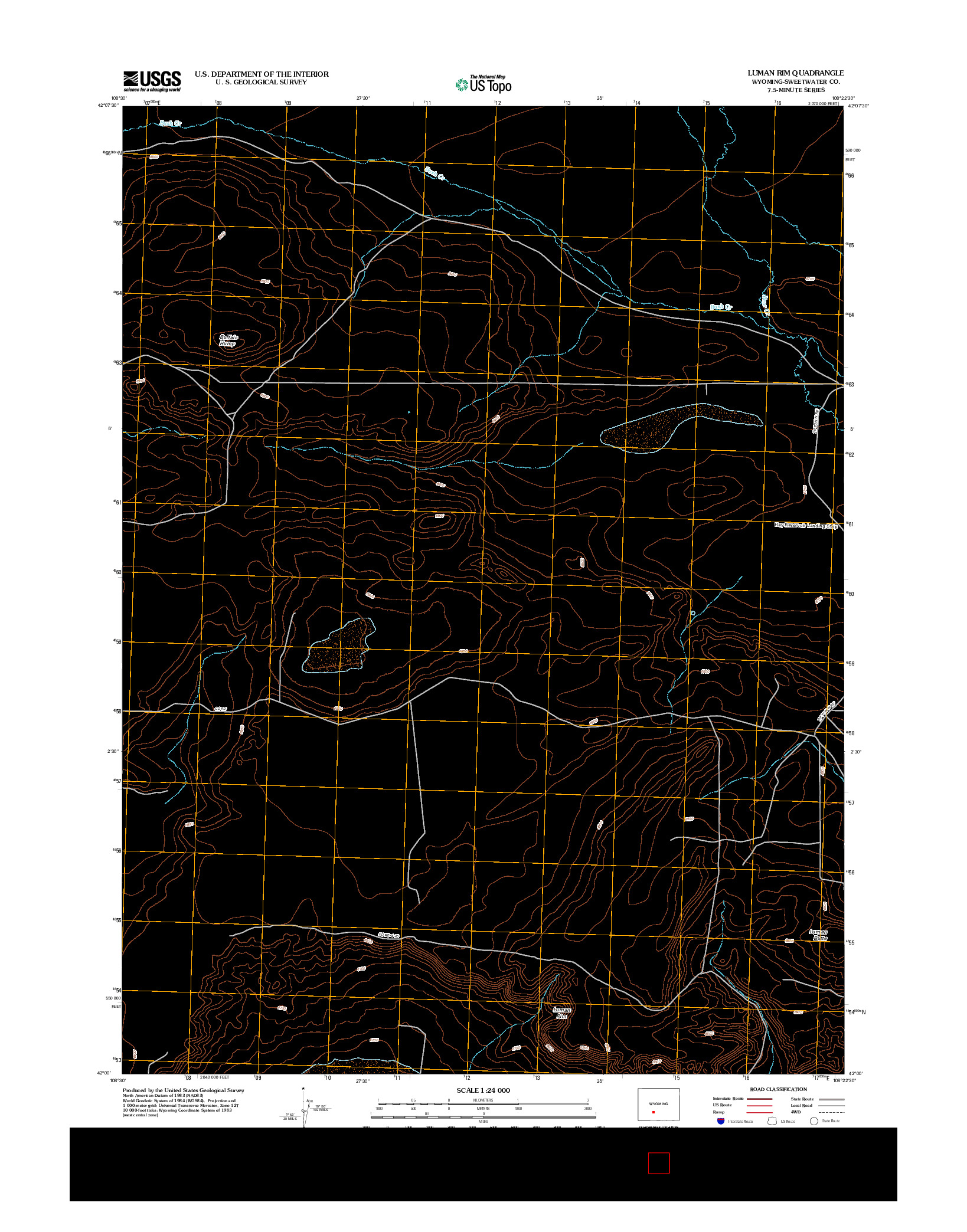 USGS US TOPO 7.5-MINUTE MAP FOR LUMAN RIM, WY 2012