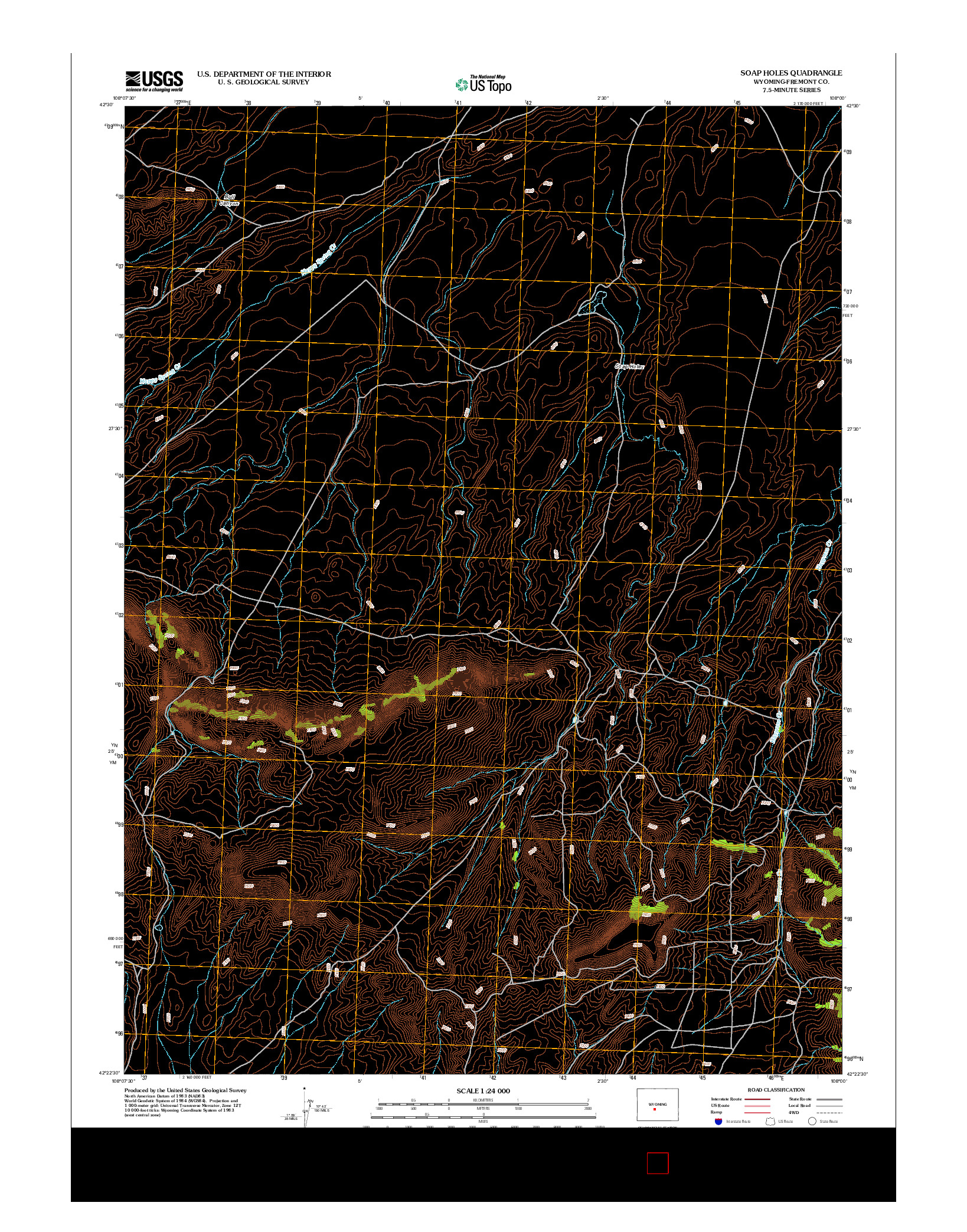 USGS US TOPO 7.5-MINUTE MAP FOR SOAP HOLES, WY 2012