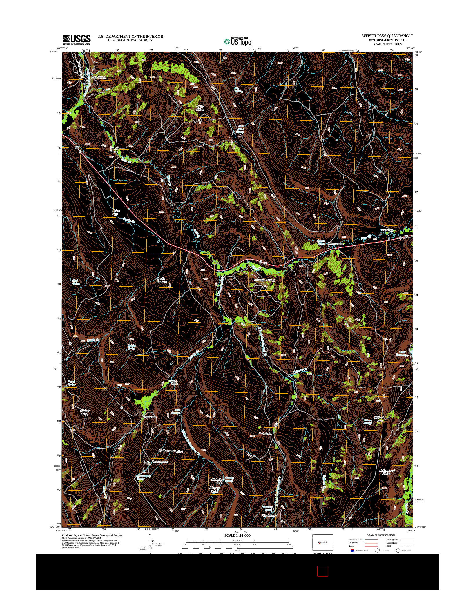 USGS US TOPO 7.5-MINUTE MAP FOR WEISER PASS, WY 2012