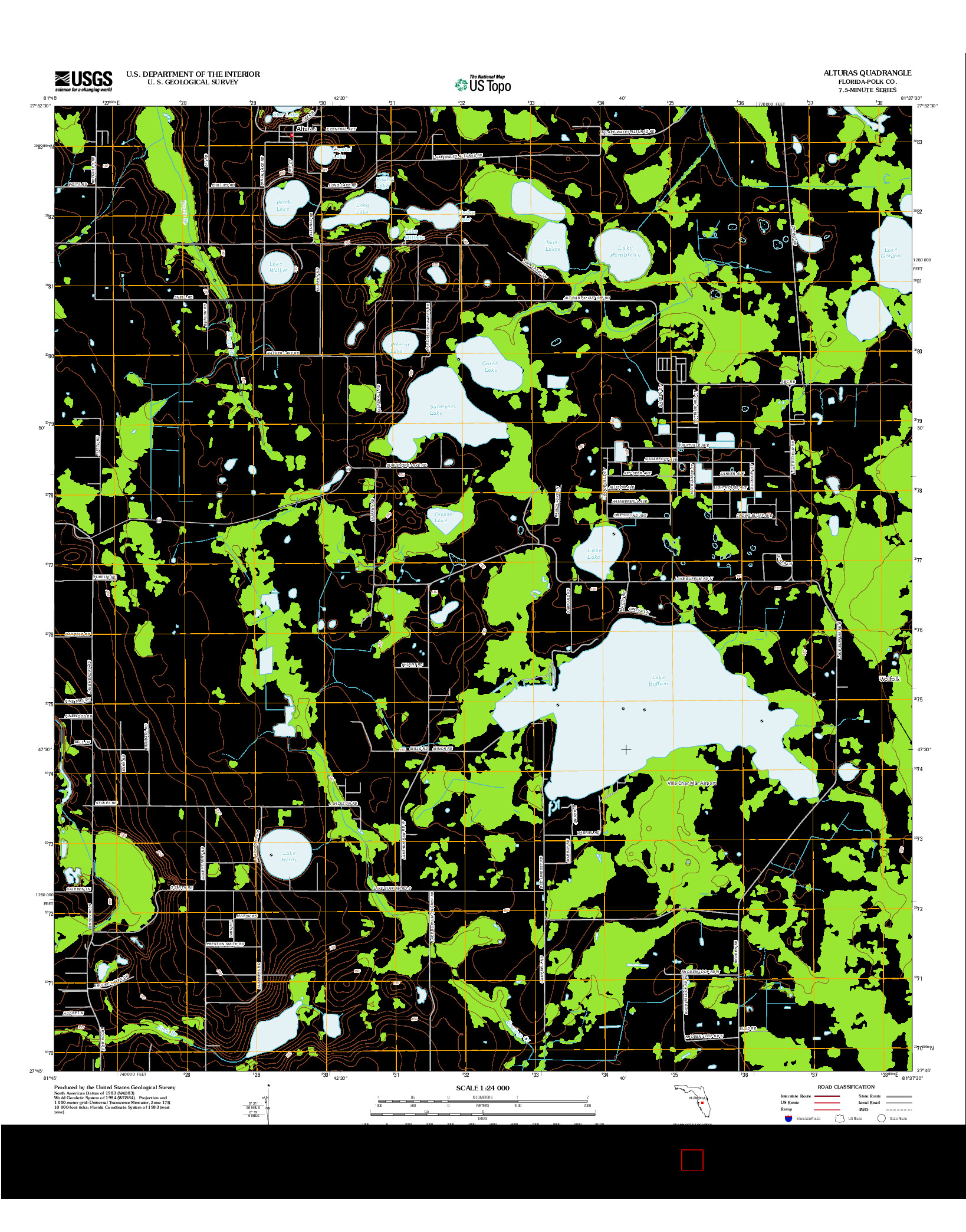 USGS US TOPO 7.5-MINUTE MAP FOR ALTURAS, FL 2012