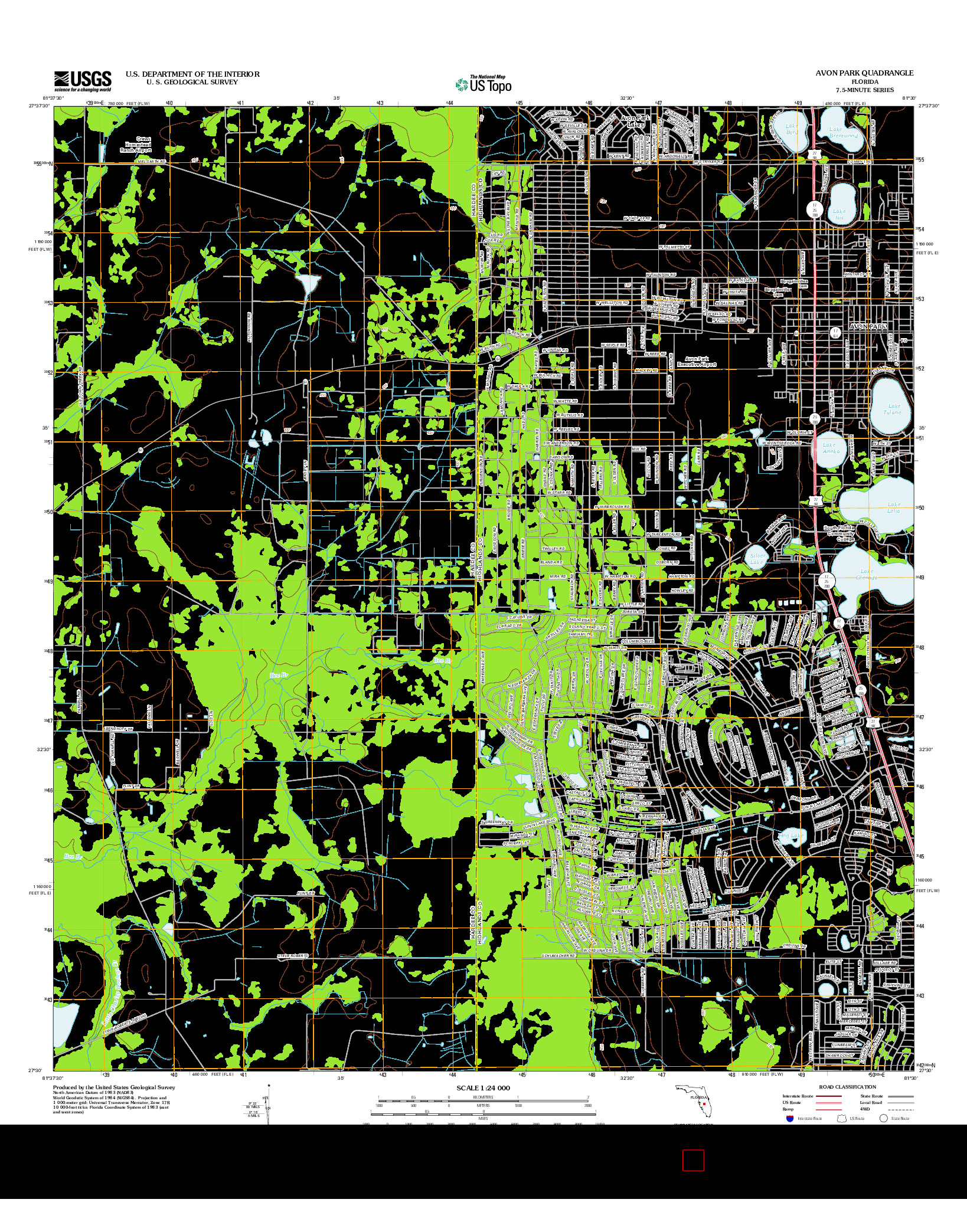 USGS US TOPO 7.5-MINUTE MAP FOR AVON PARK, FL 2012