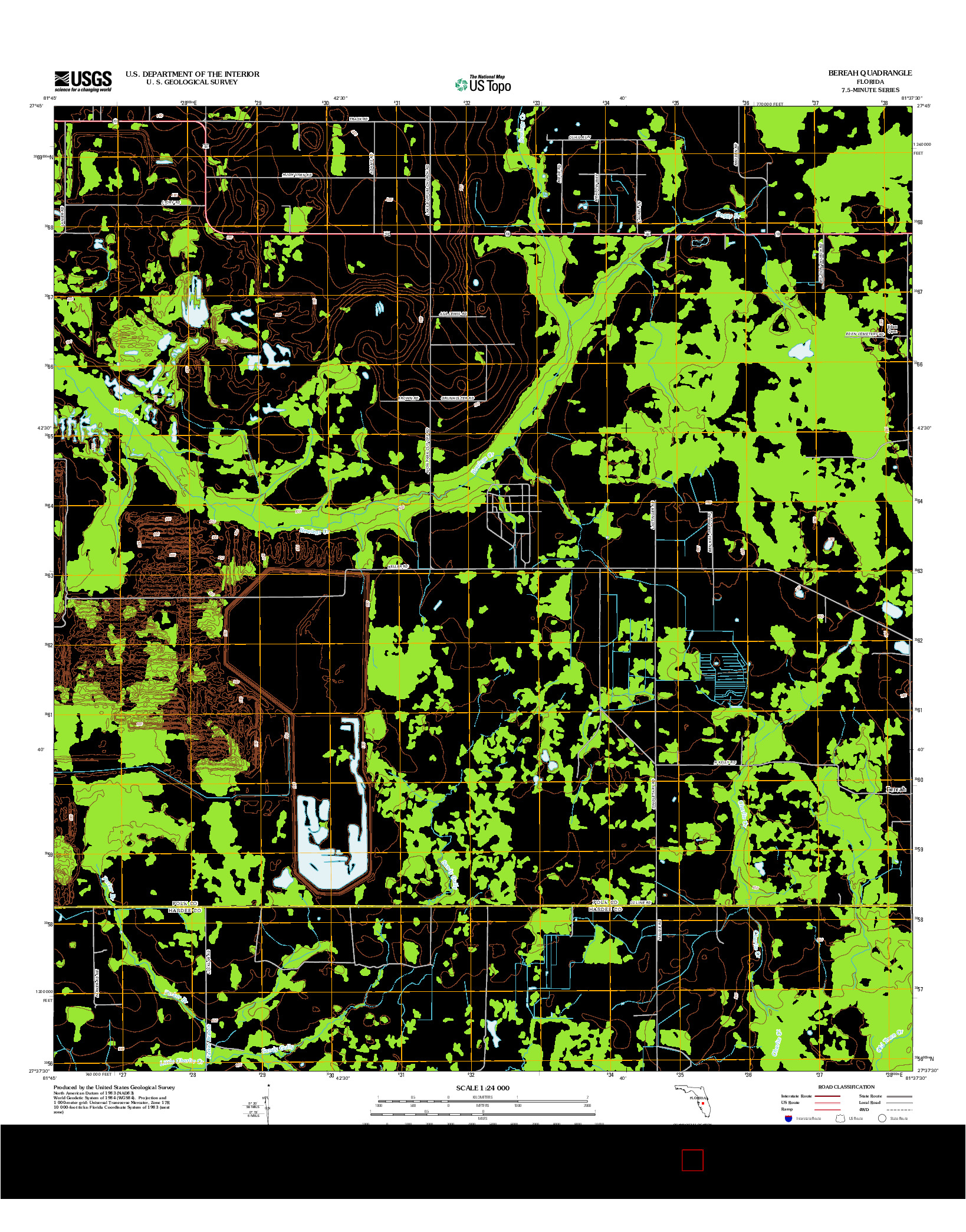 USGS US TOPO 7.5-MINUTE MAP FOR BEREAH, FL 2012