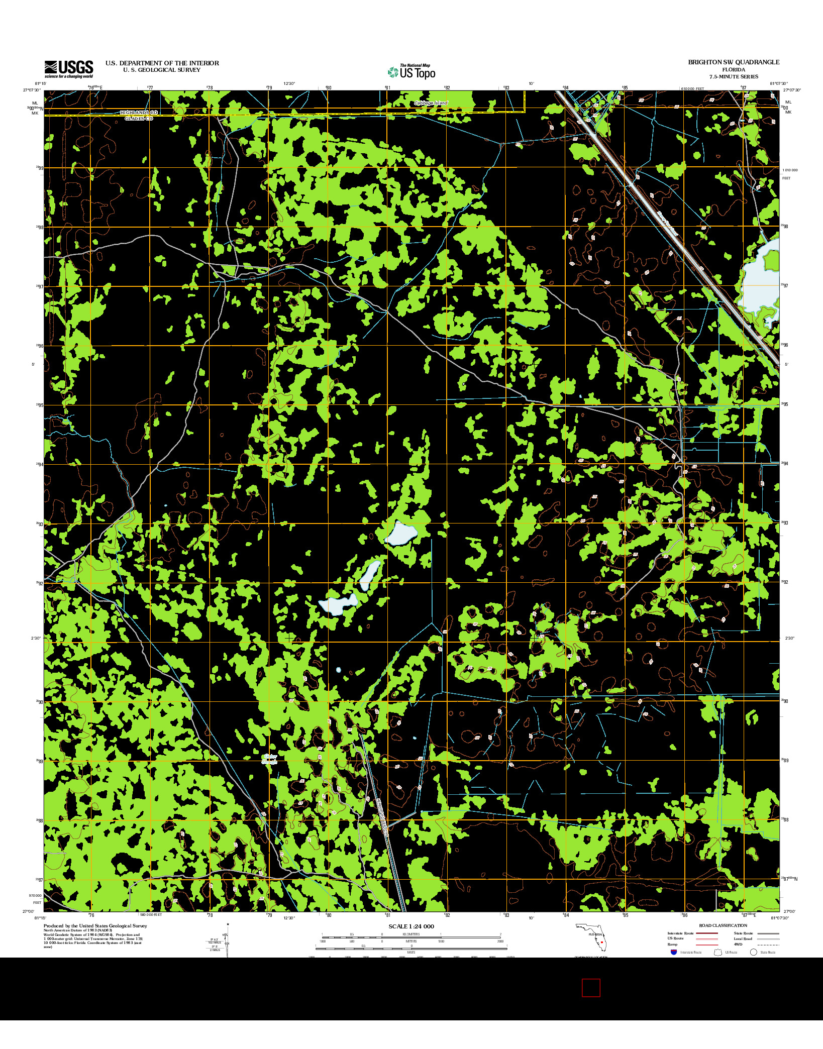 USGS US TOPO 7.5-MINUTE MAP FOR BRIGHTON SW, FL 2012
