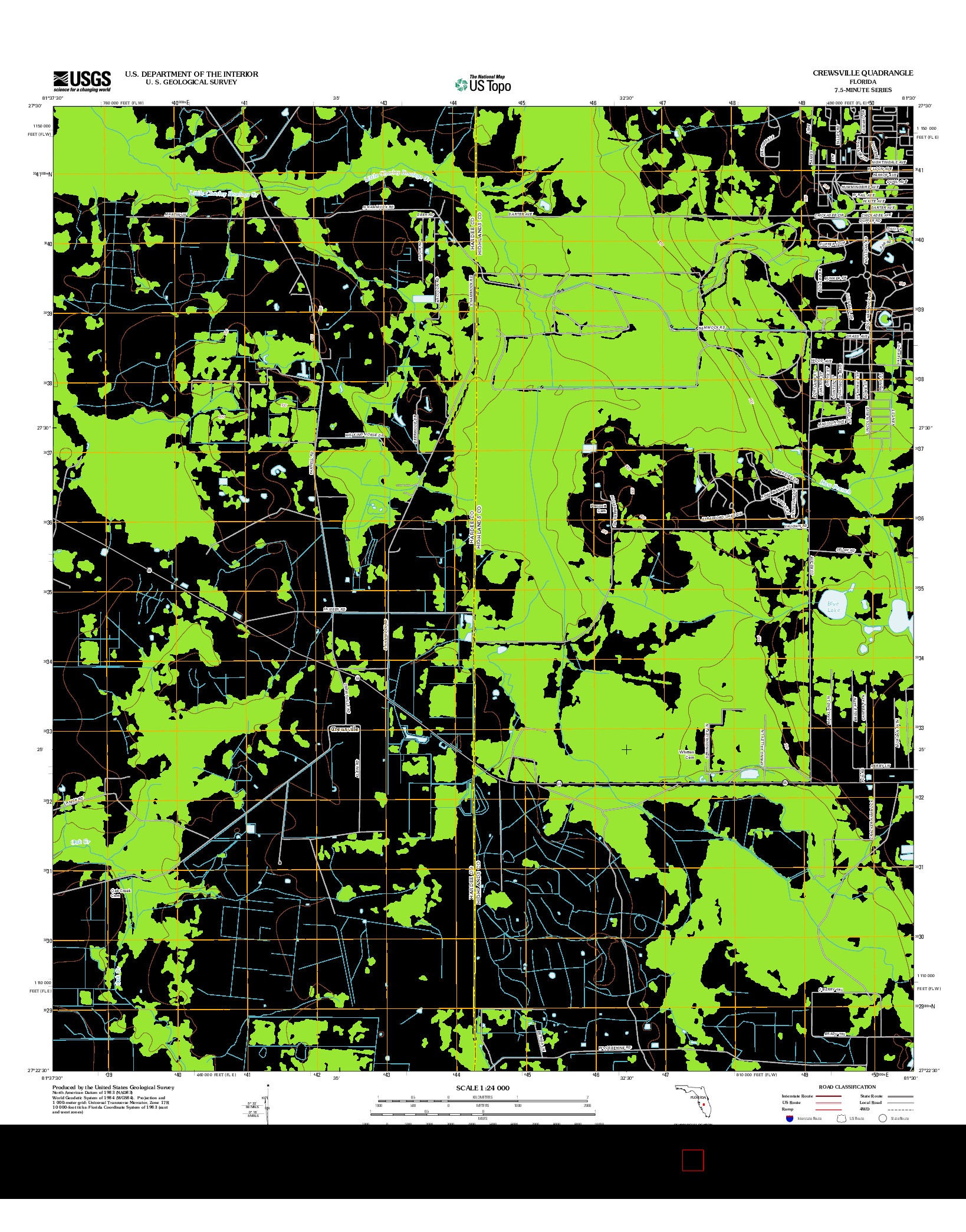USGS US TOPO 7.5-MINUTE MAP FOR CREWSVILLE, FL 2012