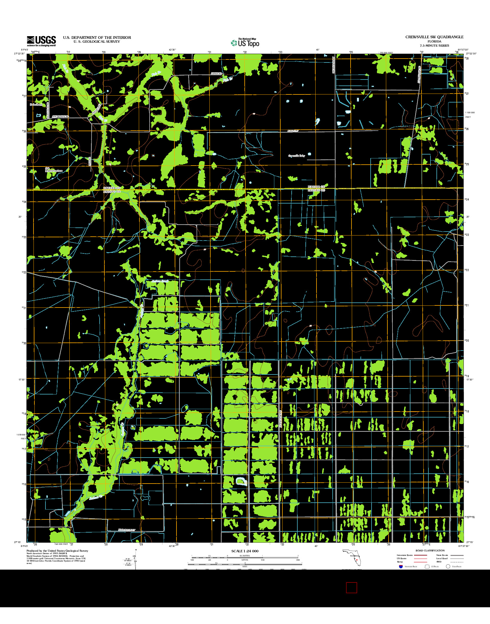 USGS US TOPO 7.5-MINUTE MAP FOR CREWSVILLE SW, FL 2012