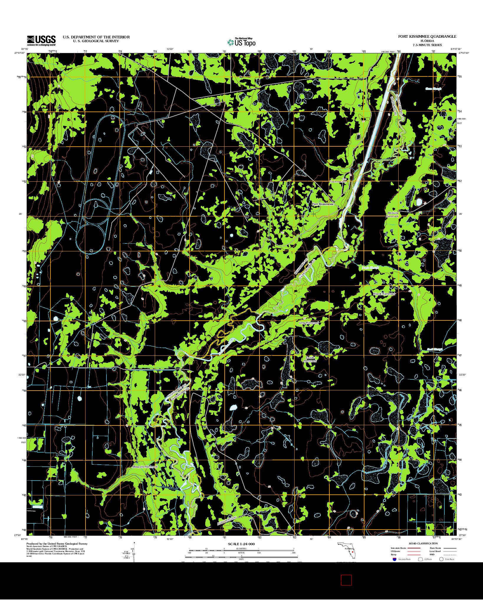USGS US TOPO 7.5-MINUTE MAP FOR FORT KISSIMMEE, FL 2012