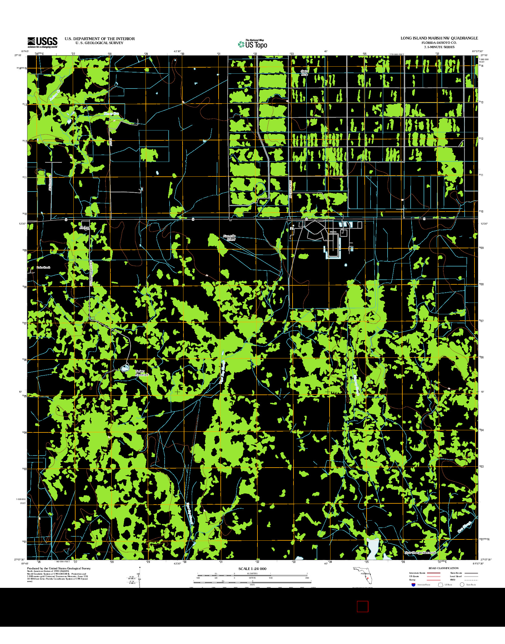 USGS US TOPO 7.5-MINUTE MAP FOR LONG ISLAND MARSH NW, FL 2012