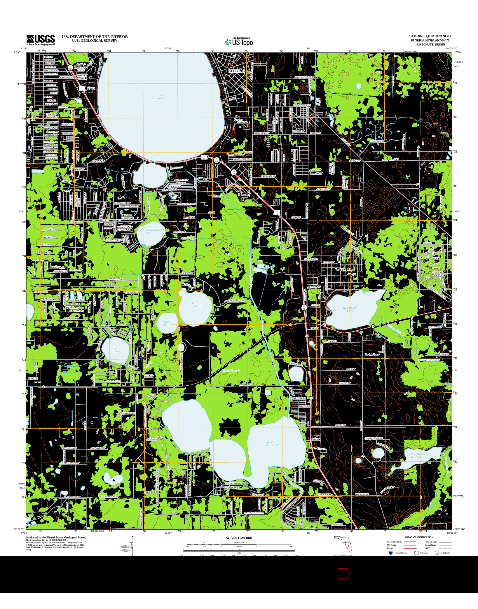 USGS US TOPO 7.5-MINUTE MAP FOR SEBRING, FL 2012