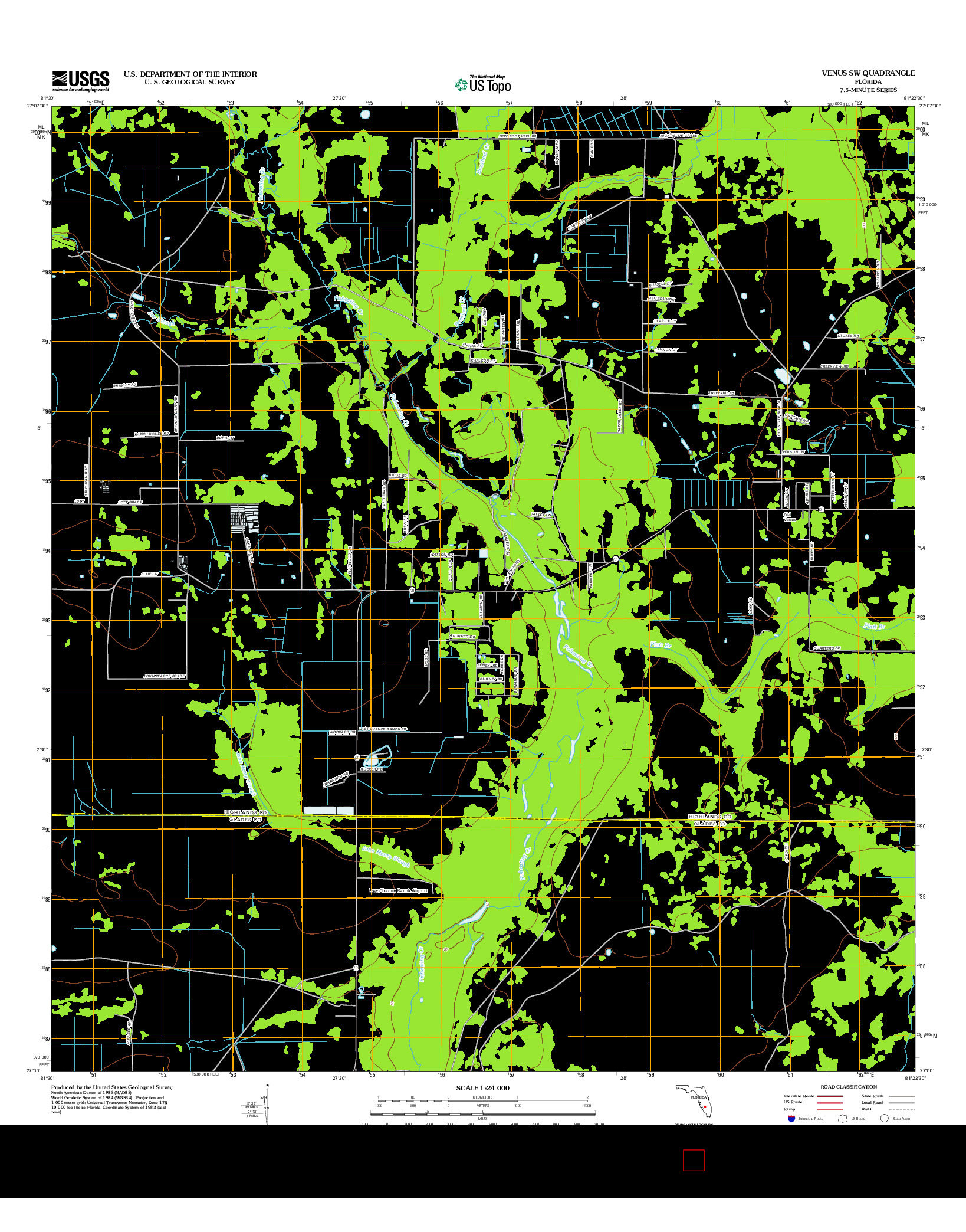 USGS US TOPO 7.5-MINUTE MAP FOR VENUS SW, FL 2012