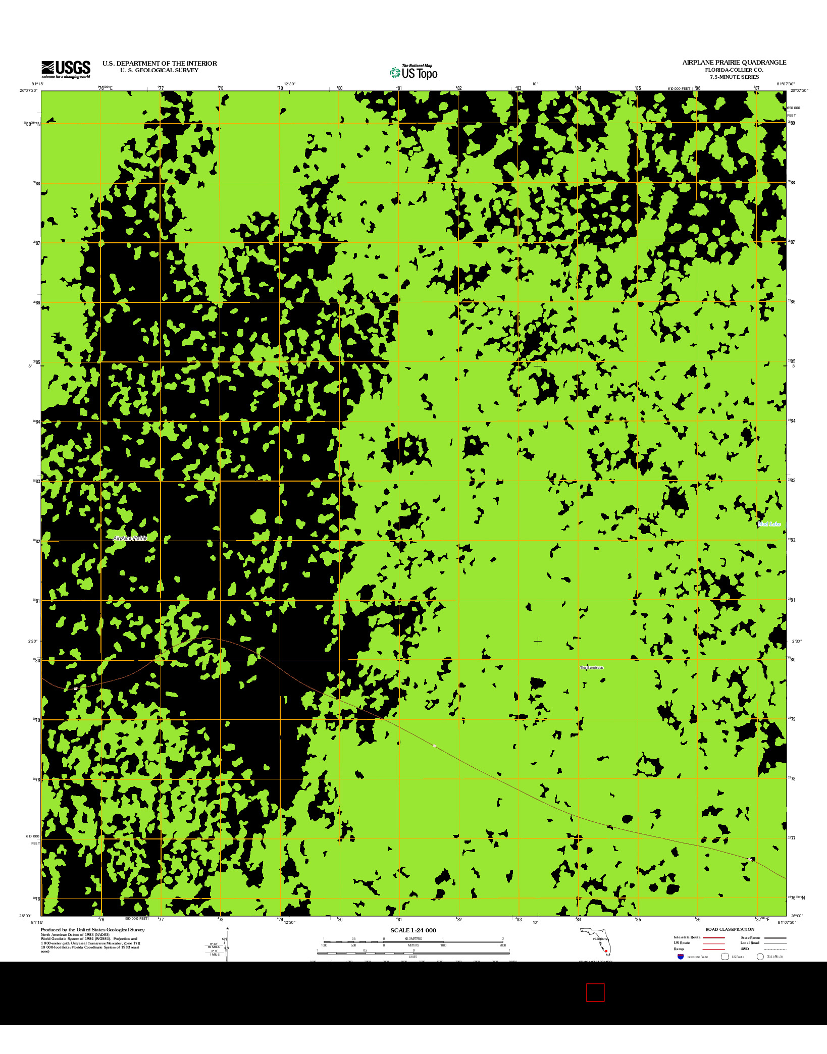 USGS US TOPO 7.5-MINUTE MAP FOR AIRPLANE PRAIRIE, FL 2012