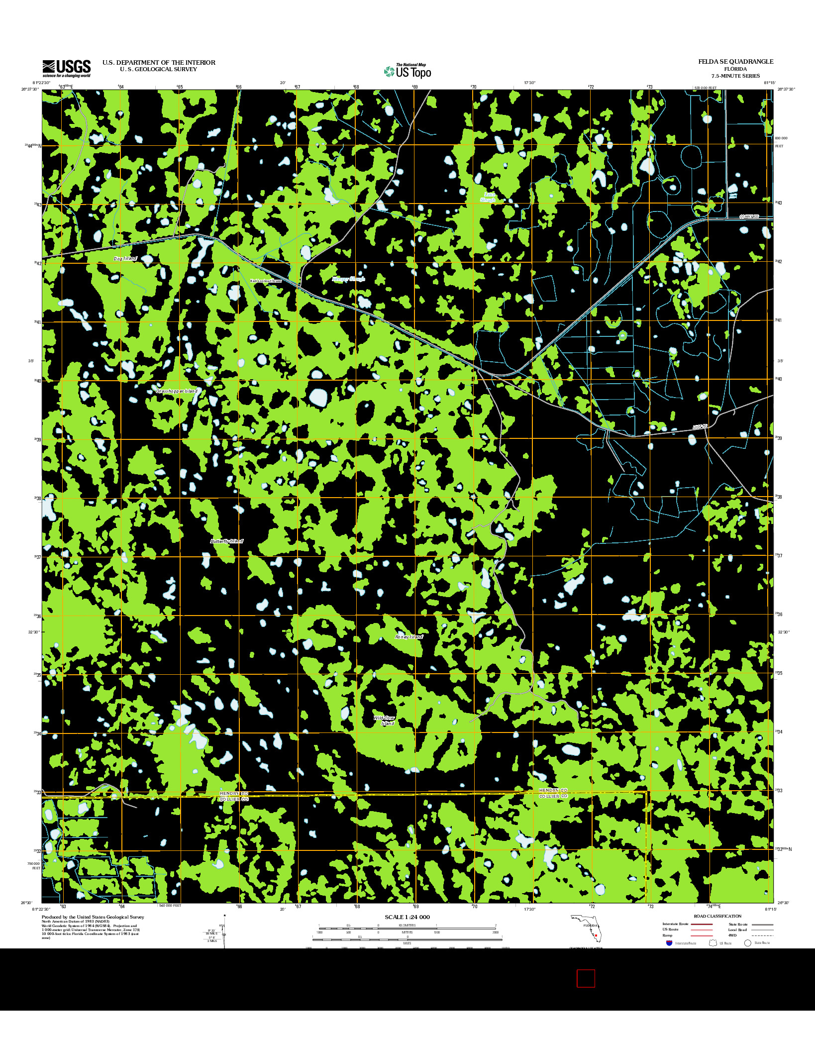 USGS US TOPO 7.5-MINUTE MAP FOR FELDA SE, FL 2012