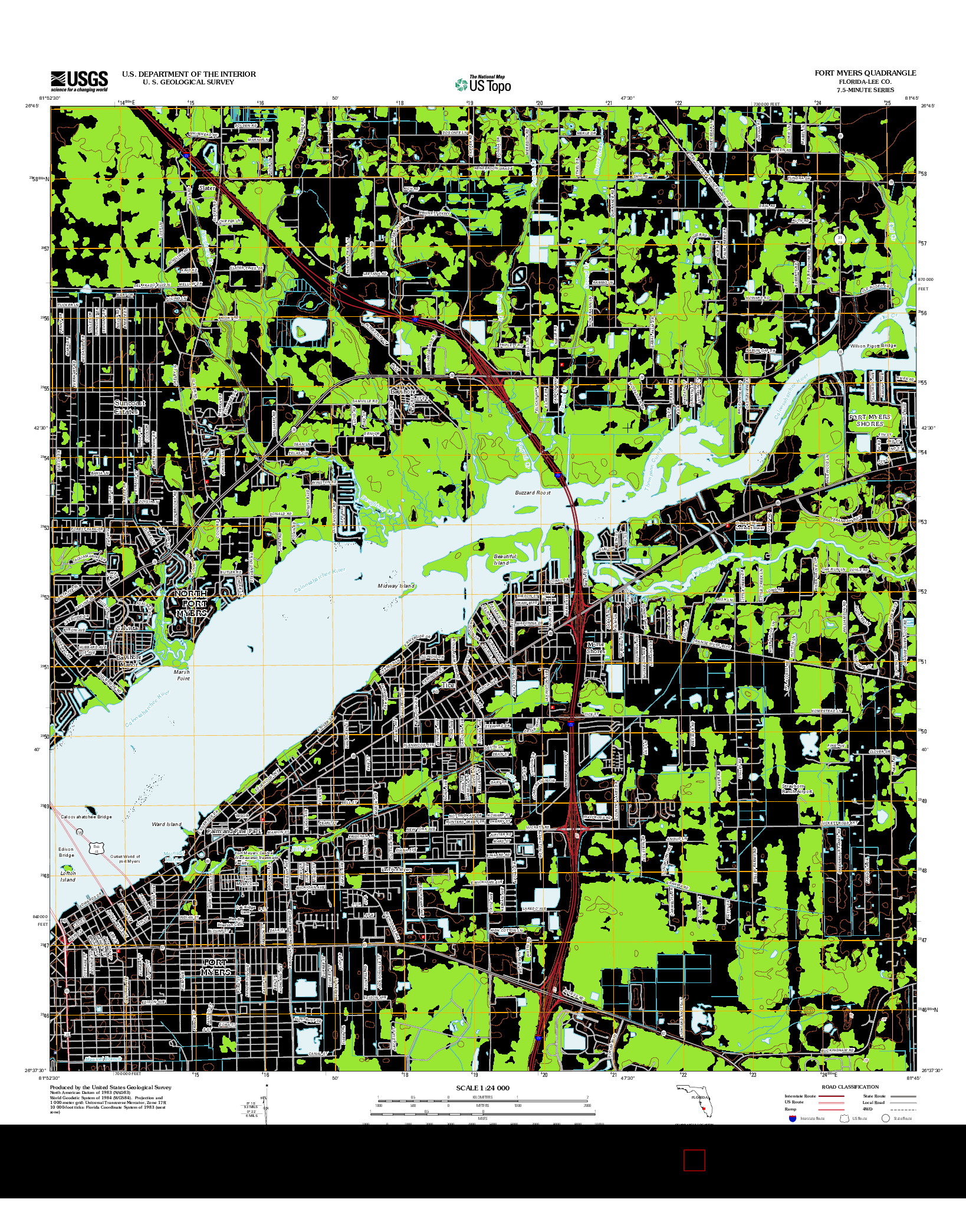USGS US TOPO 7.5-MINUTE MAP FOR FORT MYERS, FL 2012
