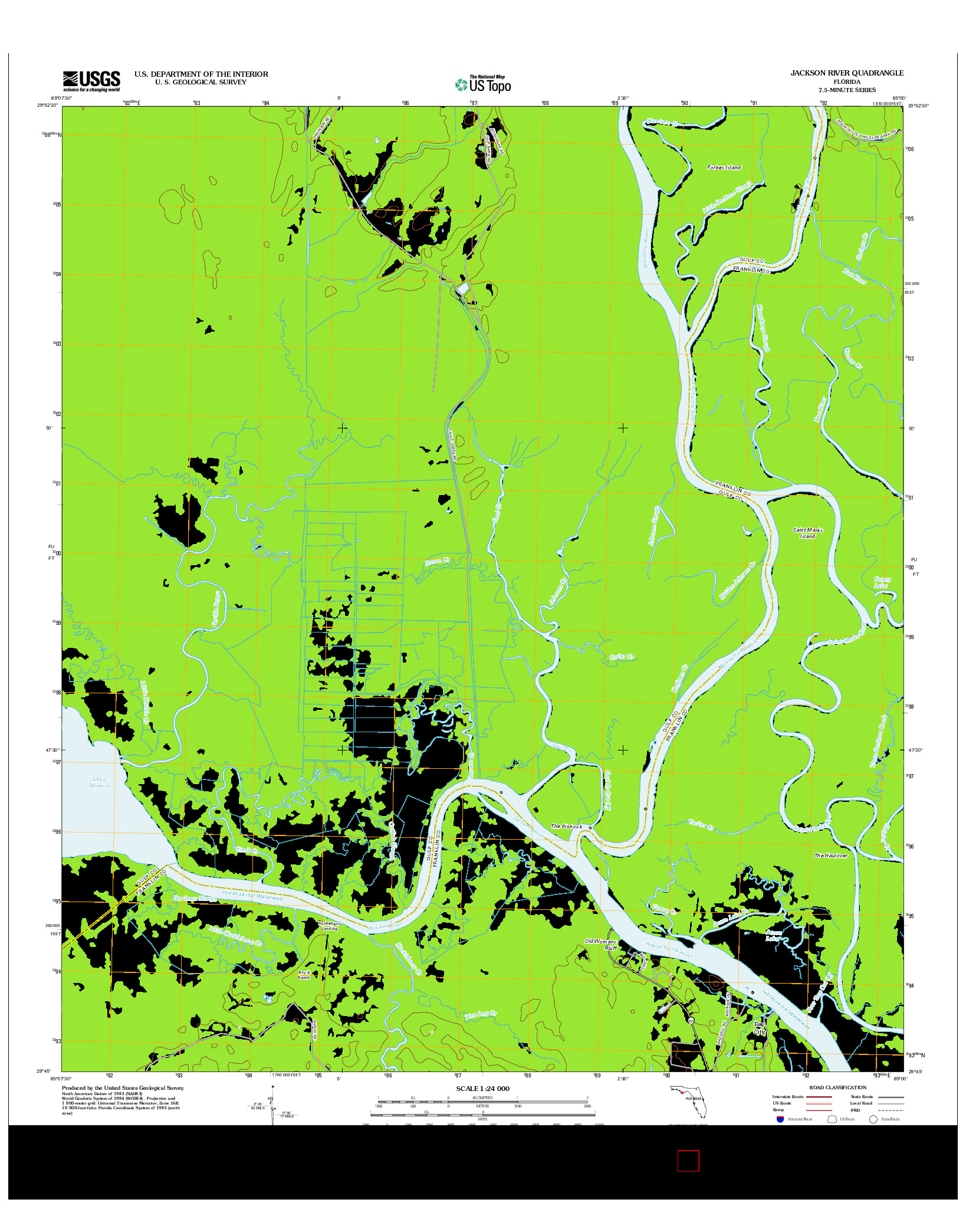 USGS US TOPO 7.5-MINUTE MAP FOR JACKSON RIVER, FL 2012