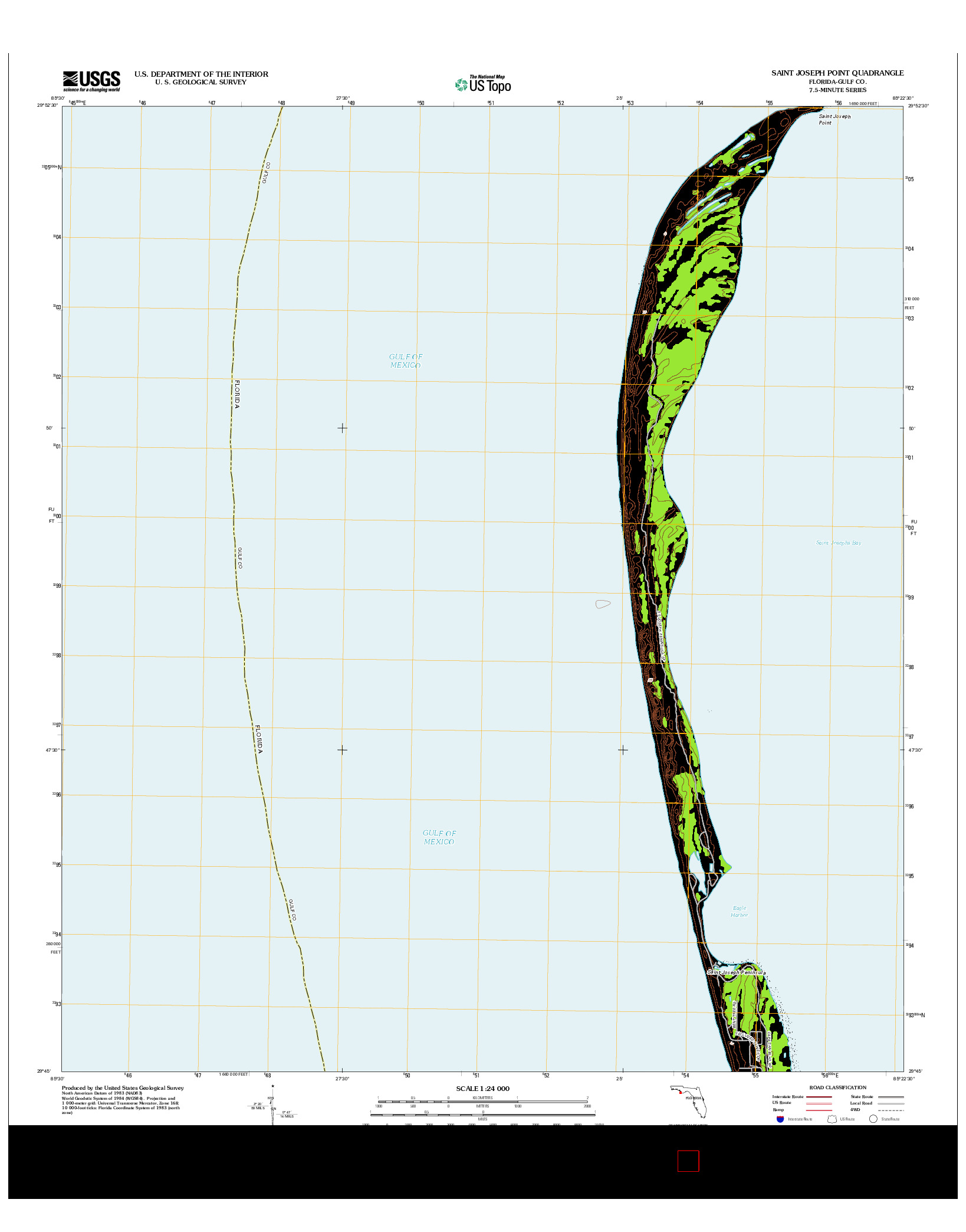 USGS US TOPO 7.5-MINUTE MAP FOR SAINT JOSEPH POINT, FL 2012