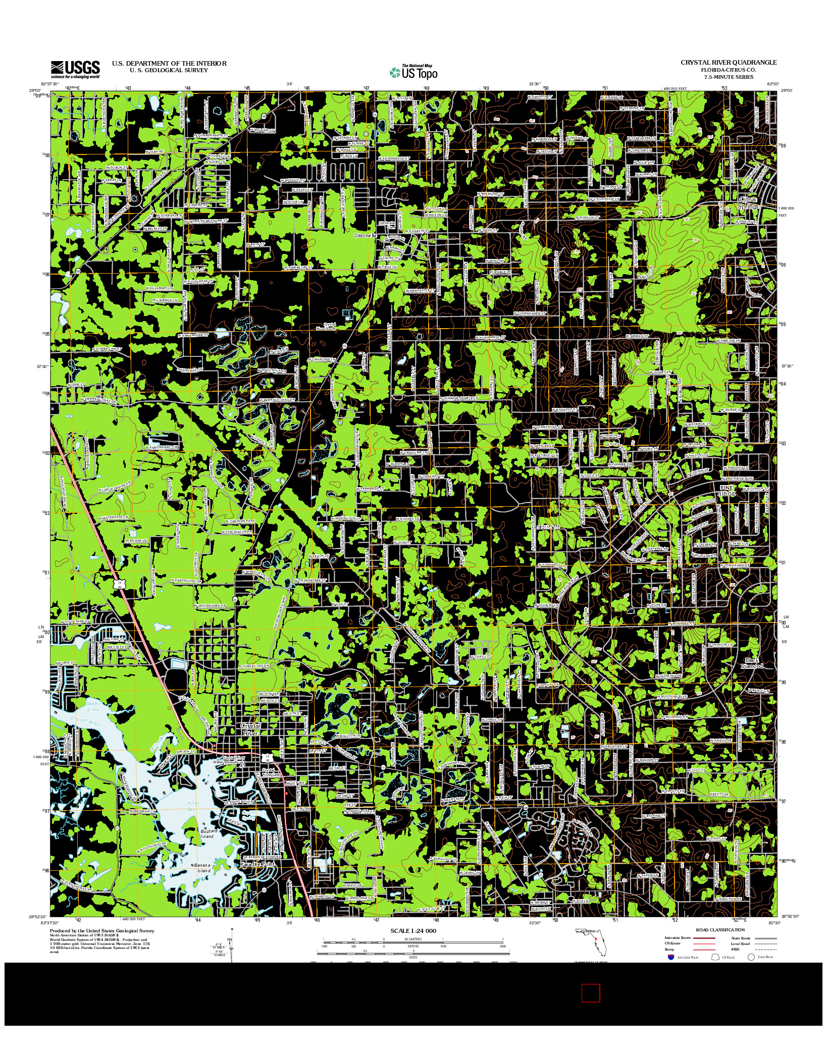 USGS US TOPO 7.5-MINUTE MAP FOR CRYSTAL RIVER, FL 2012