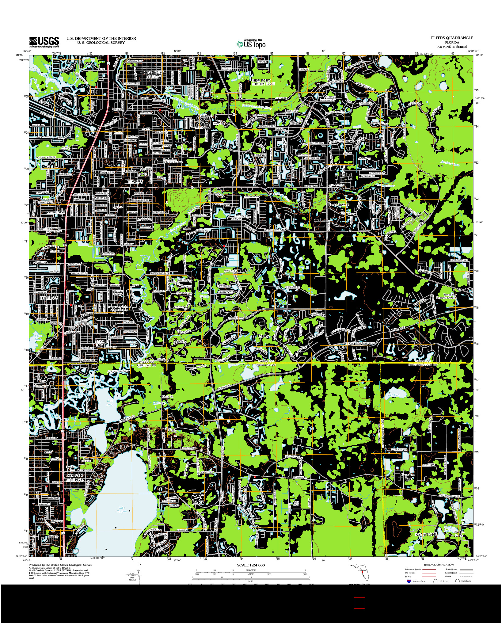 USGS US TOPO 7.5-MINUTE MAP FOR ELFERS, FL 2012