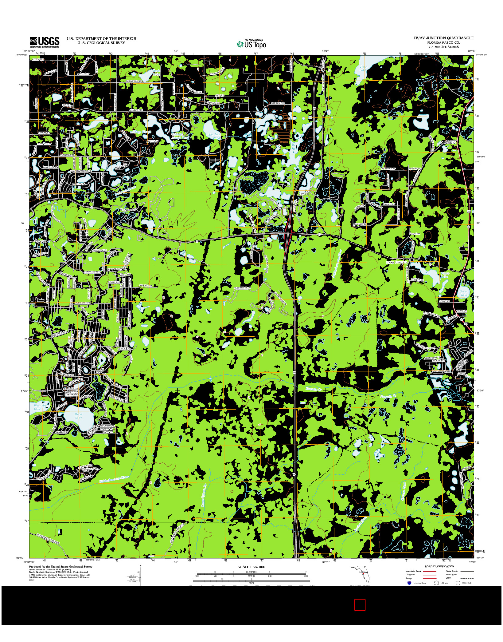 USGS US TOPO 7.5-MINUTE MAP FOR FIVAY JUNCTION, FL 2012