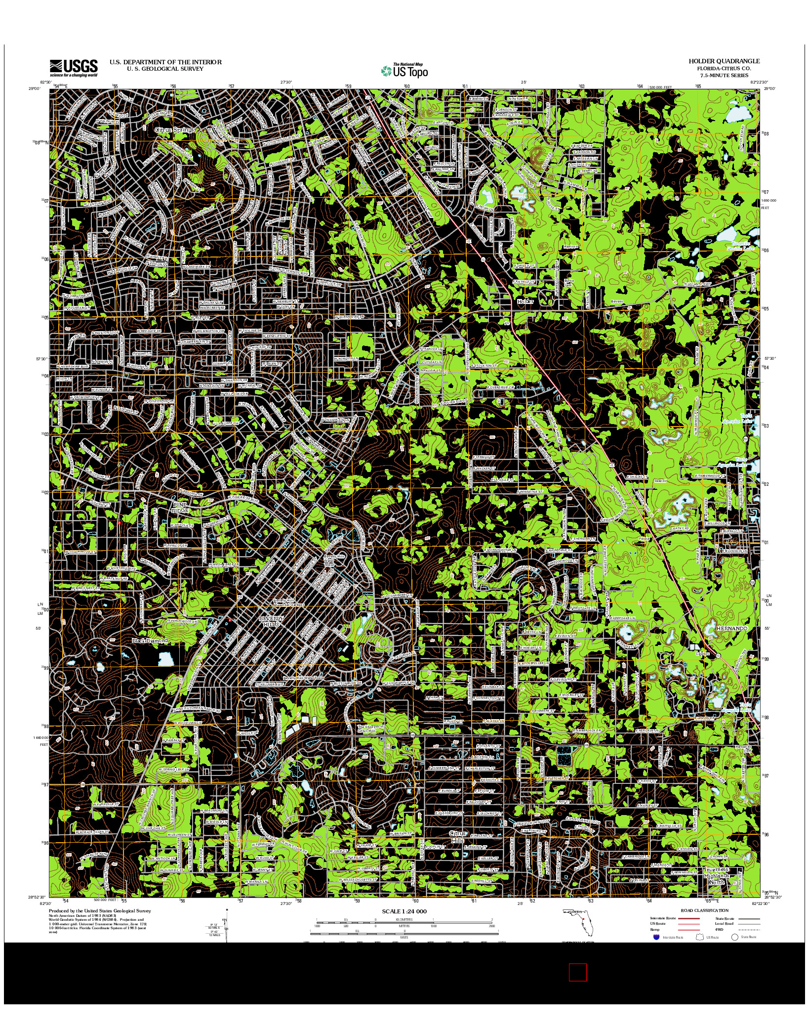 USGS US TOPO 7.5-MINUTE MAP FOR HOLDER, FL 2012