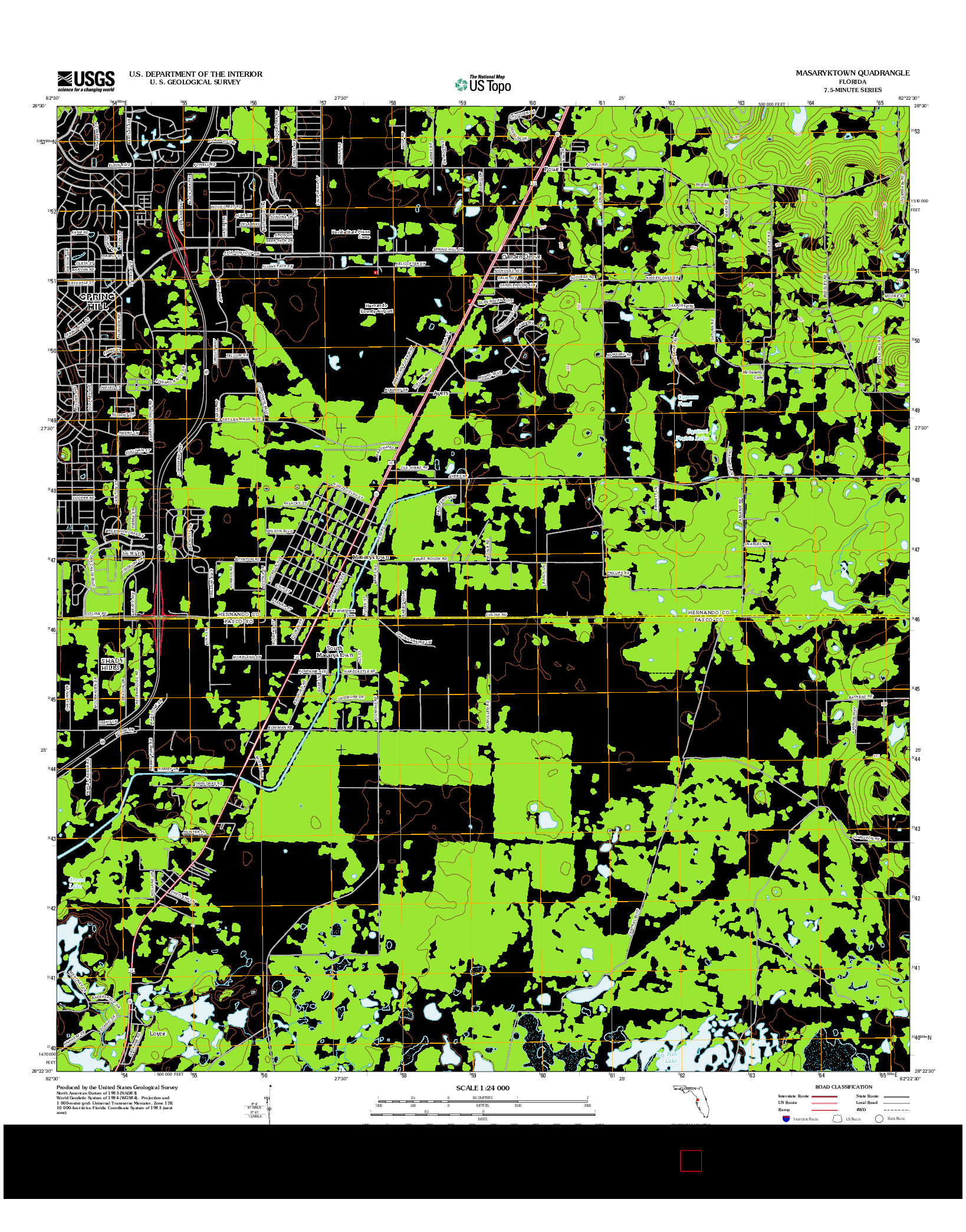 USGS US TOPO 7.5-MINUTE MAP FOR MASARYKTOWN, FL 2012