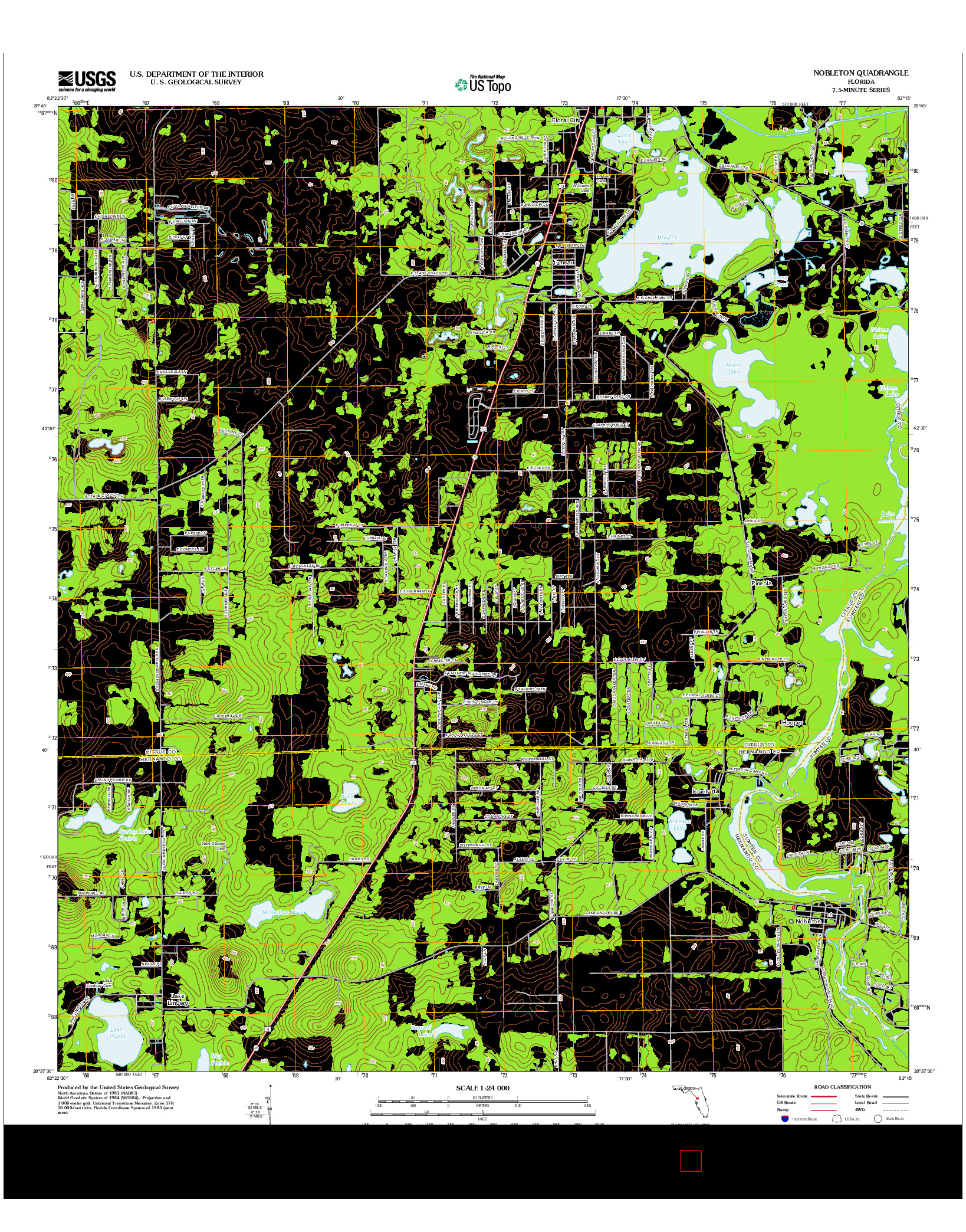 USGS US TOPO 7.5-MINUTE MAP FOR NOBLETON, FL 2012