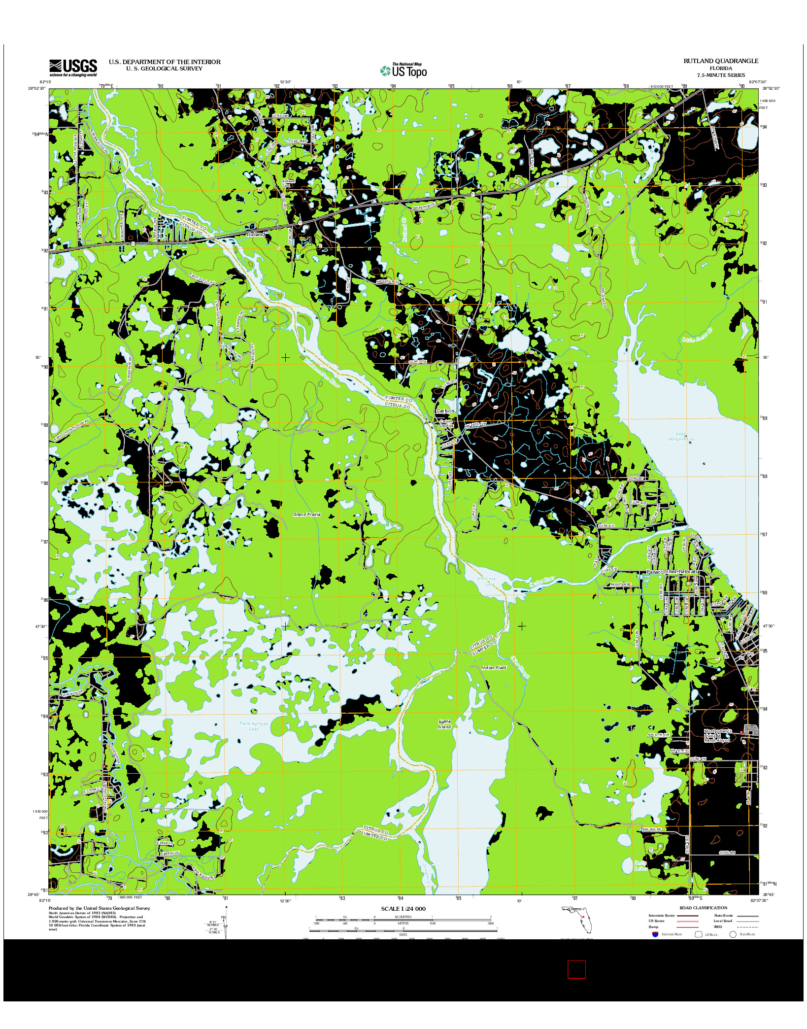 USGS US TOPO 7.5-MINUTE MAP FOR RUTLAND, FL 2012