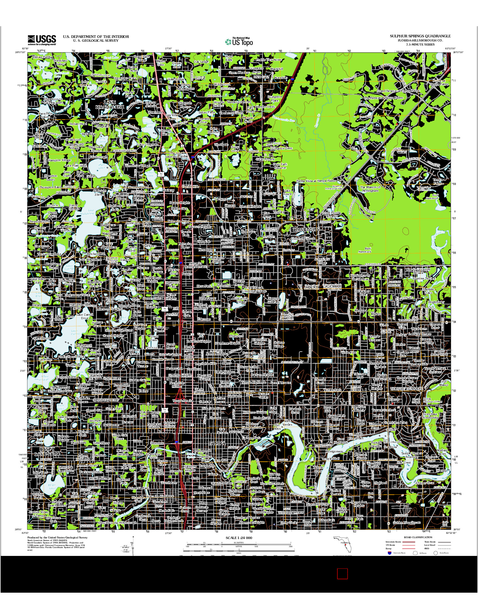 USGS US TOPO 7.5-MINUTE MAP FOR SULPHUR SPRINGS, FL 2012