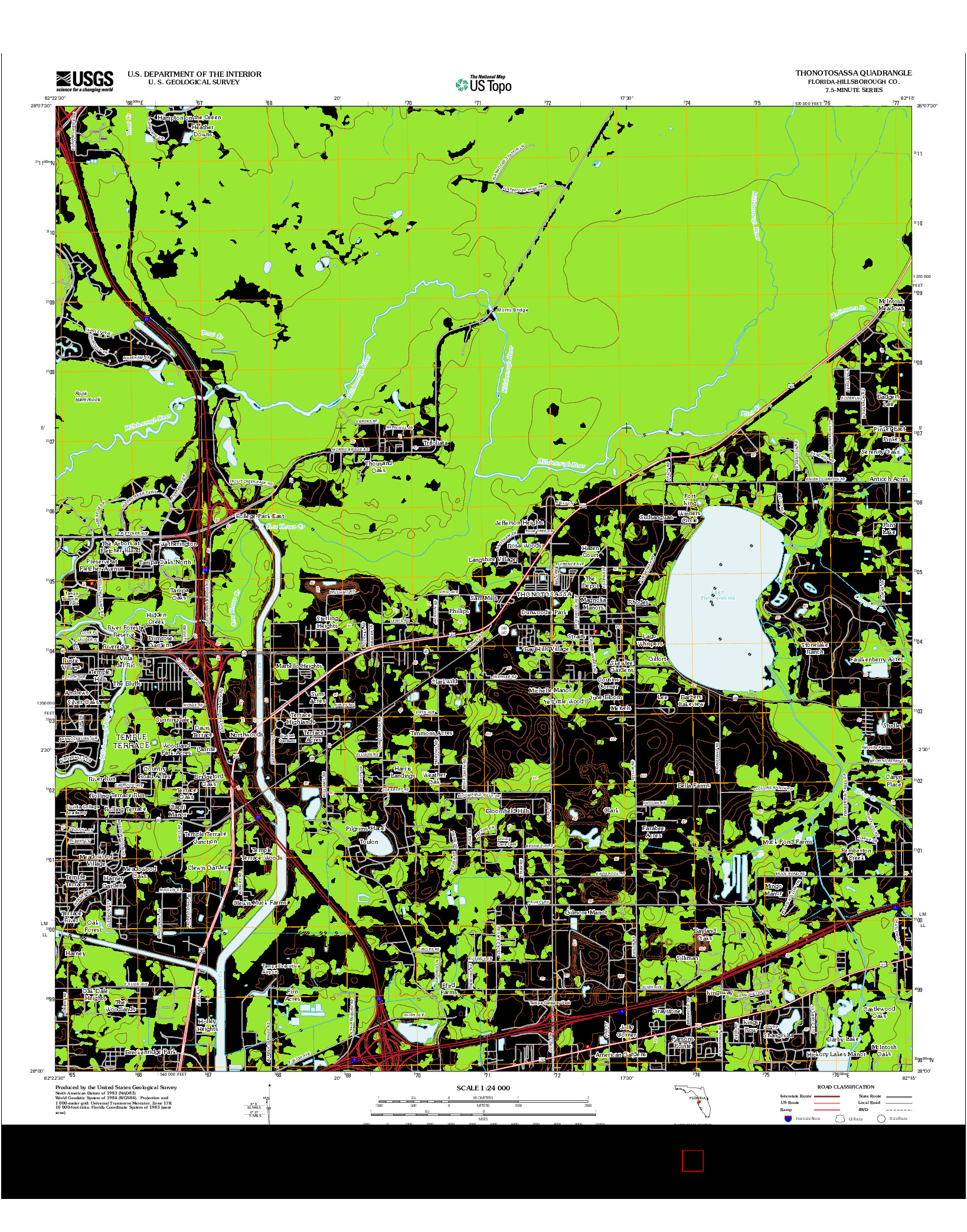 USGS US TOPO 7.5-MINUTE MAP FOR THONOTOSASSA, FL 2012