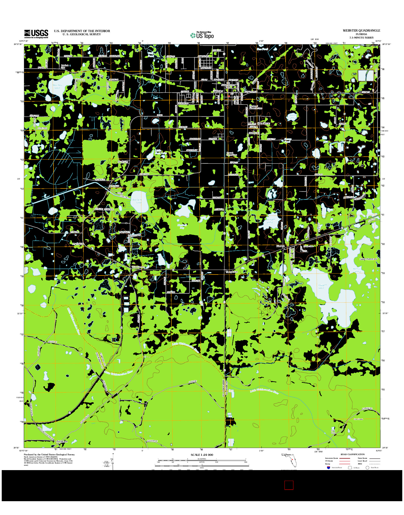 USGS US TOPO 7.5-MINUTE MAP FOR WEBSTER, FL 2012