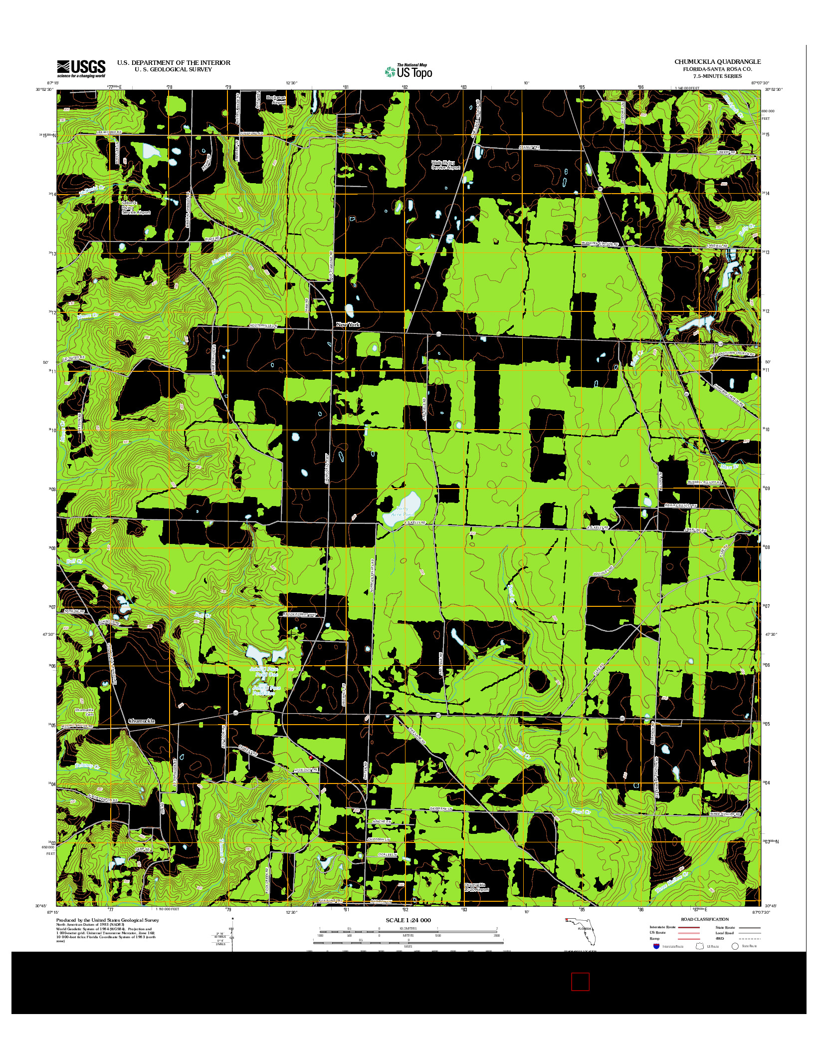 USGS US TOPO 7.5-MINUTE MAP FOR CHUMUCKLA, FL 2012