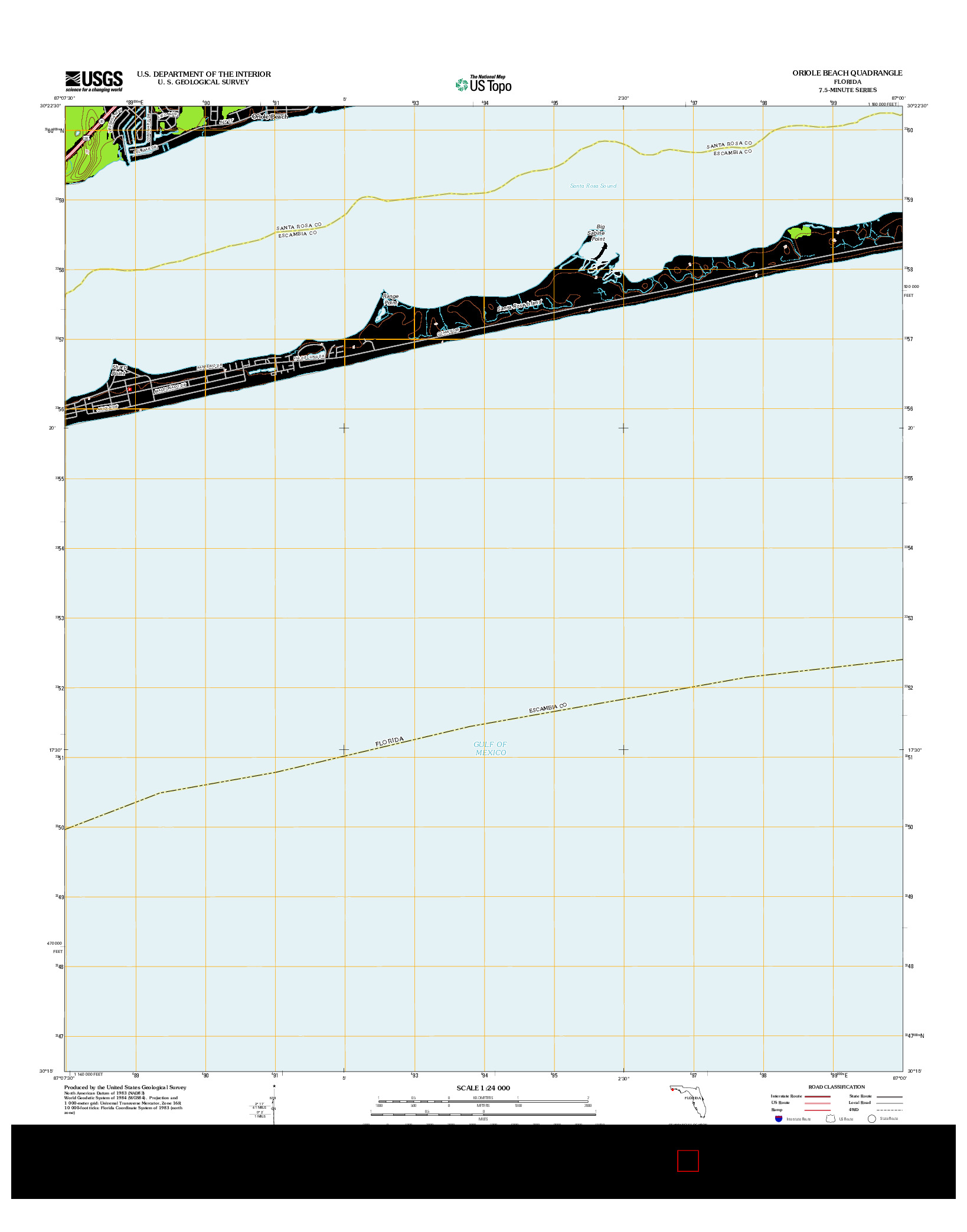 USGS US TOPO 7.5-MINUTE MAP FOR ORIOLE BEACH, FL 2012