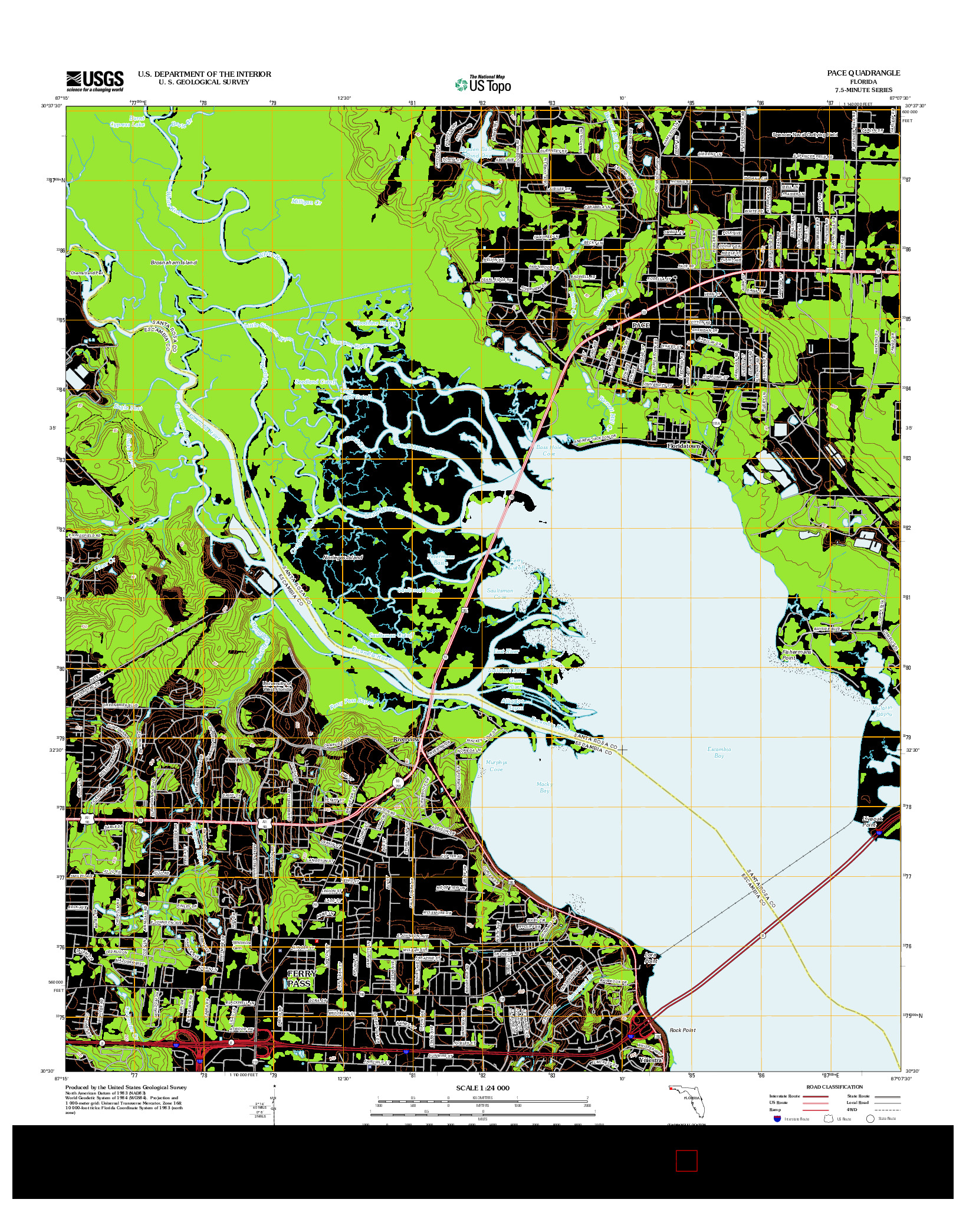 USGS US TOPO 7.5-MINUTE MAP FOR PACE, FL 2012