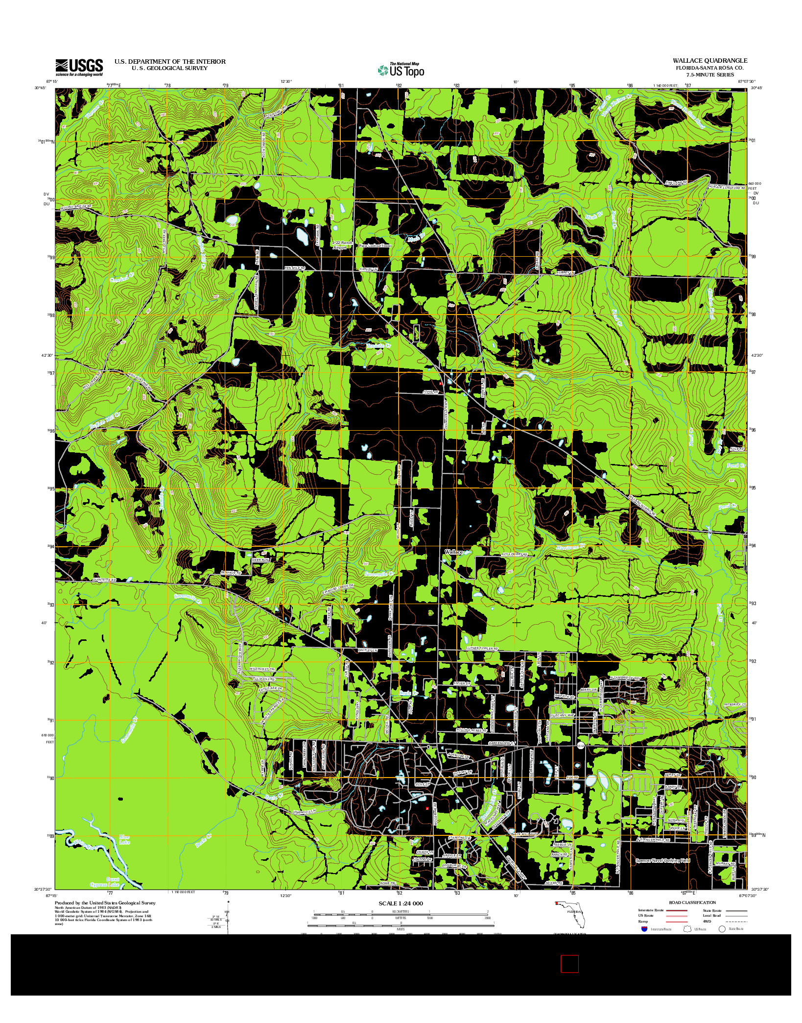 USGS US TOPO 7.5-MINUTE MAP FOR WALLACE, FL 2012