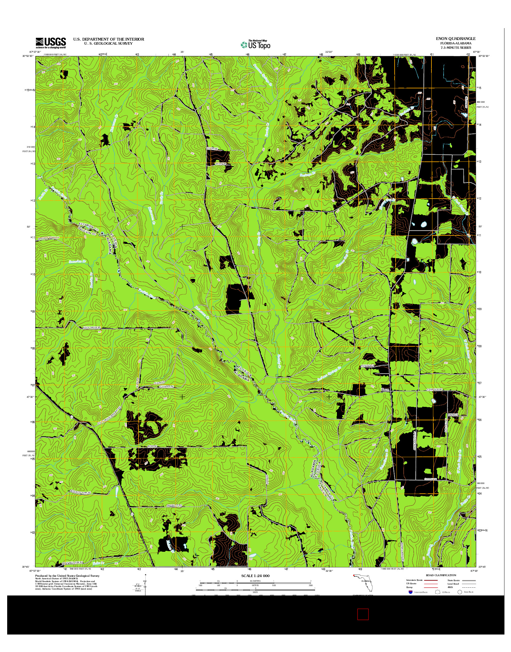USGS US TOPO 7.5-MINUTE MAP FOR ENON, FL-AL 2012