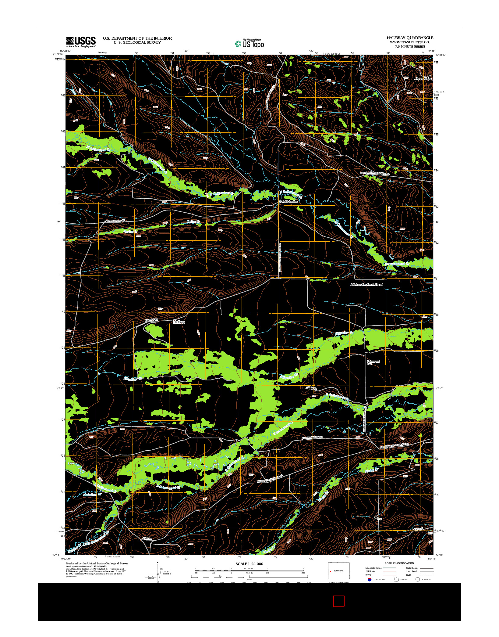 USGS US TOPO 7.5-MINUTE MAP FOR HALFWAY, WY 2012