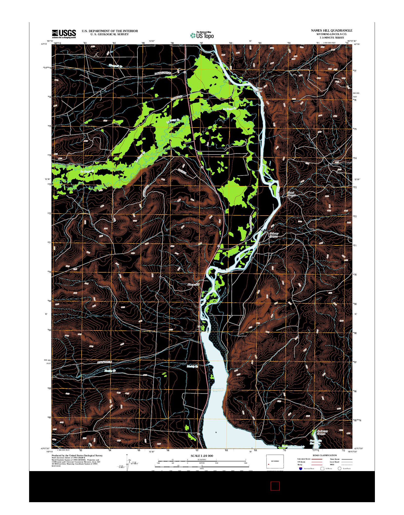 USGS US TOPO 7.5-MINUTE MAP FOR NAMES HILL, WY 2012