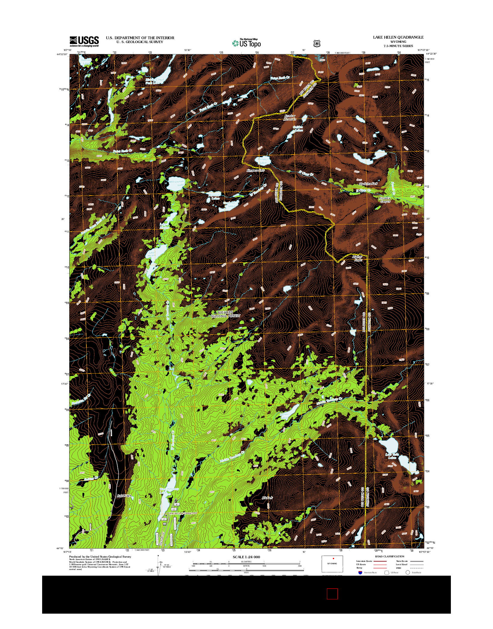 USGS US TOPO 7.5-MINUTE MAP FOR LAKE HELEN, WY 2012