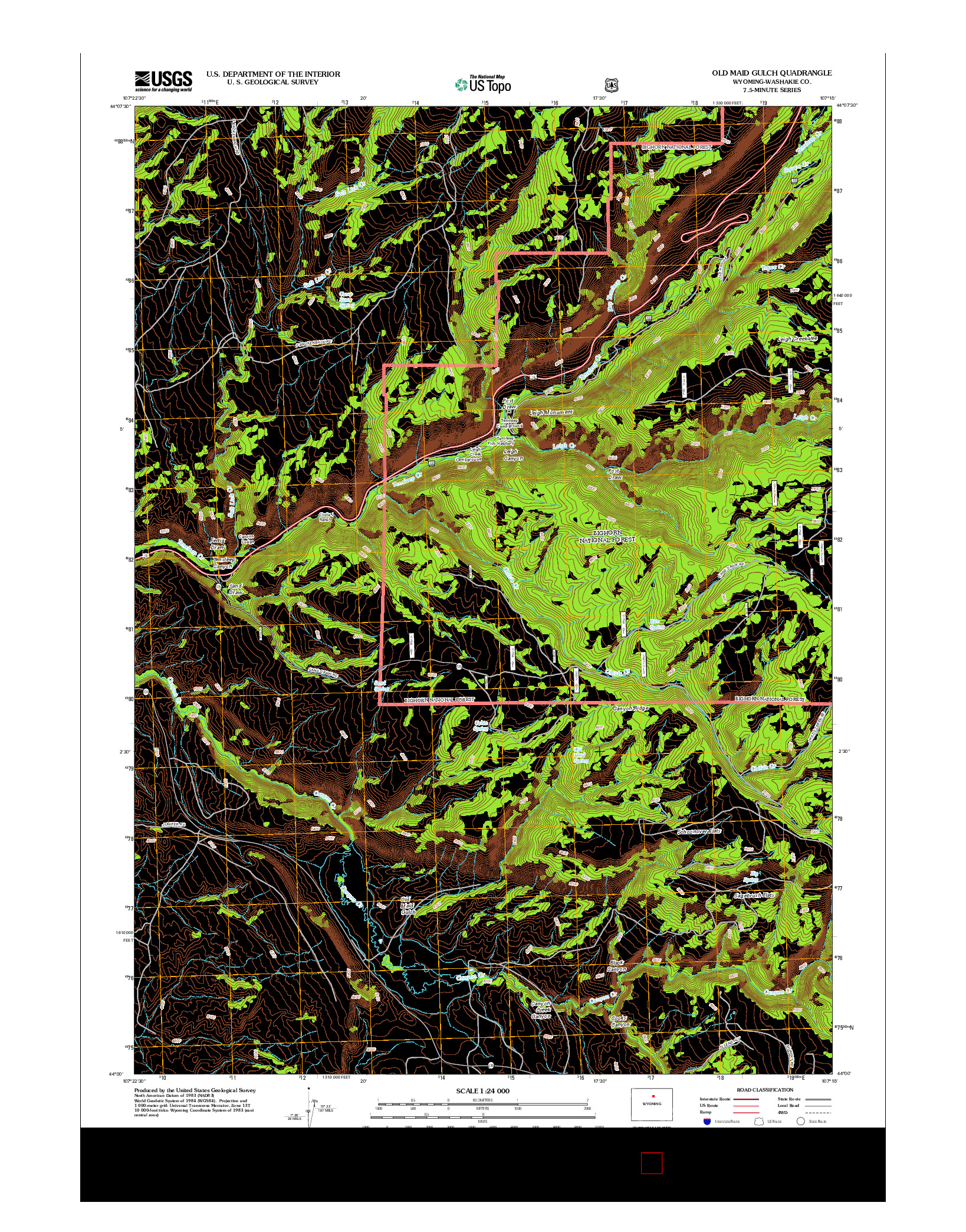 USGS US TOPO 7.5-MINUTE MAP FOR OLD MAID GULCH, WY 2012