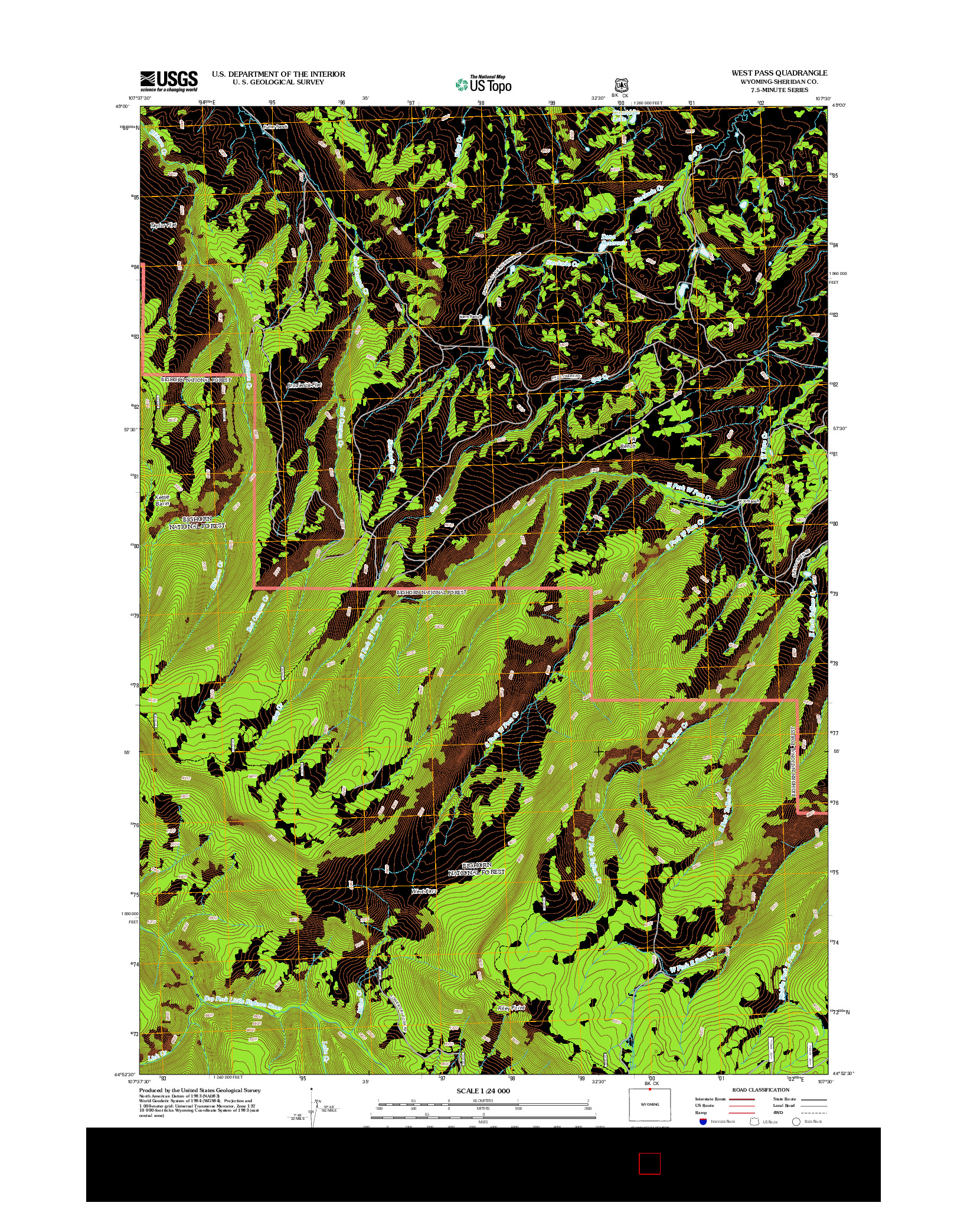 USGS US TOPO 7.5-MINUTE MAP FOR WEST PASS, WY 2012