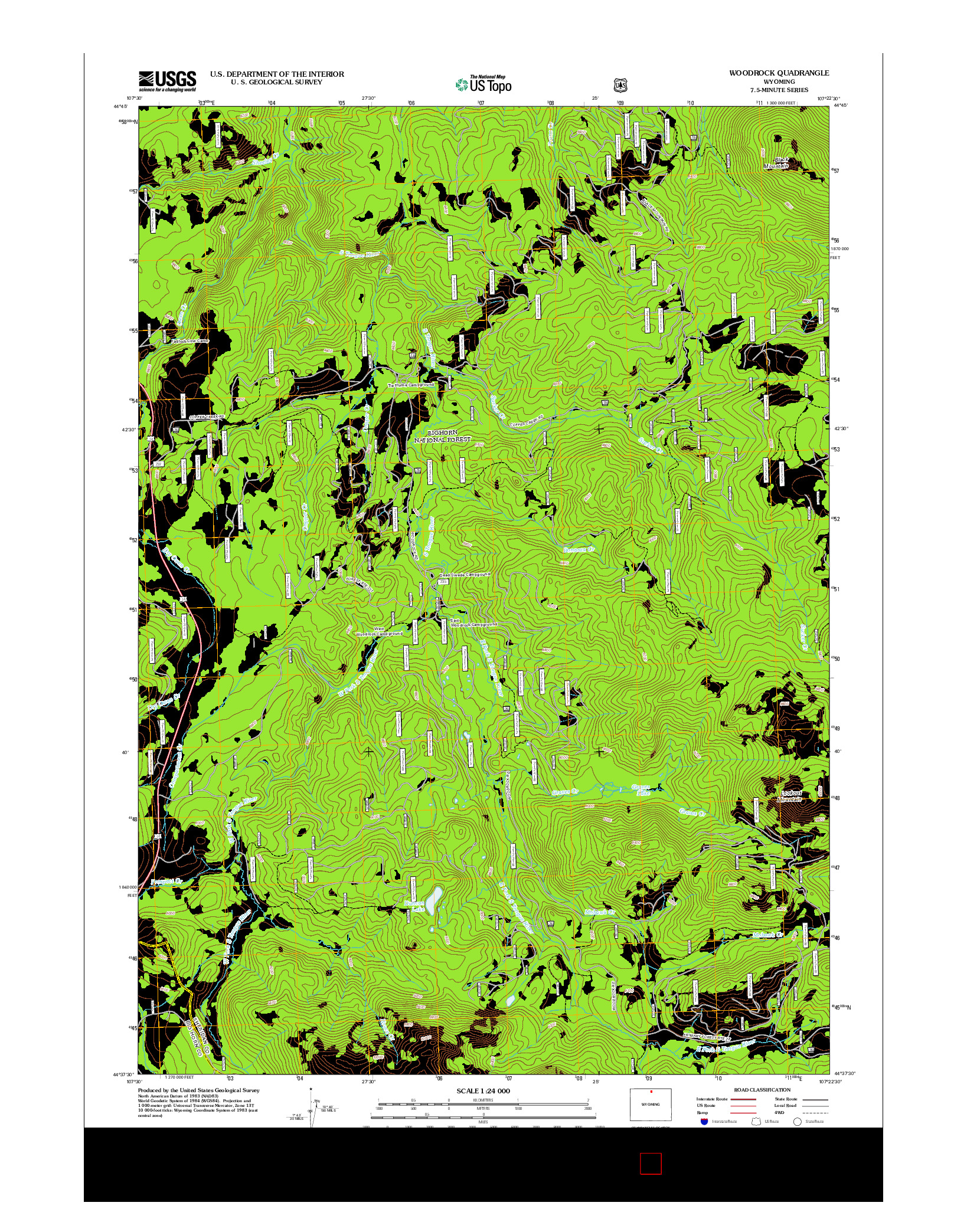 USGS US TOPO 7.5-MINUTE MAP FOR WOODROCK, WY 2012