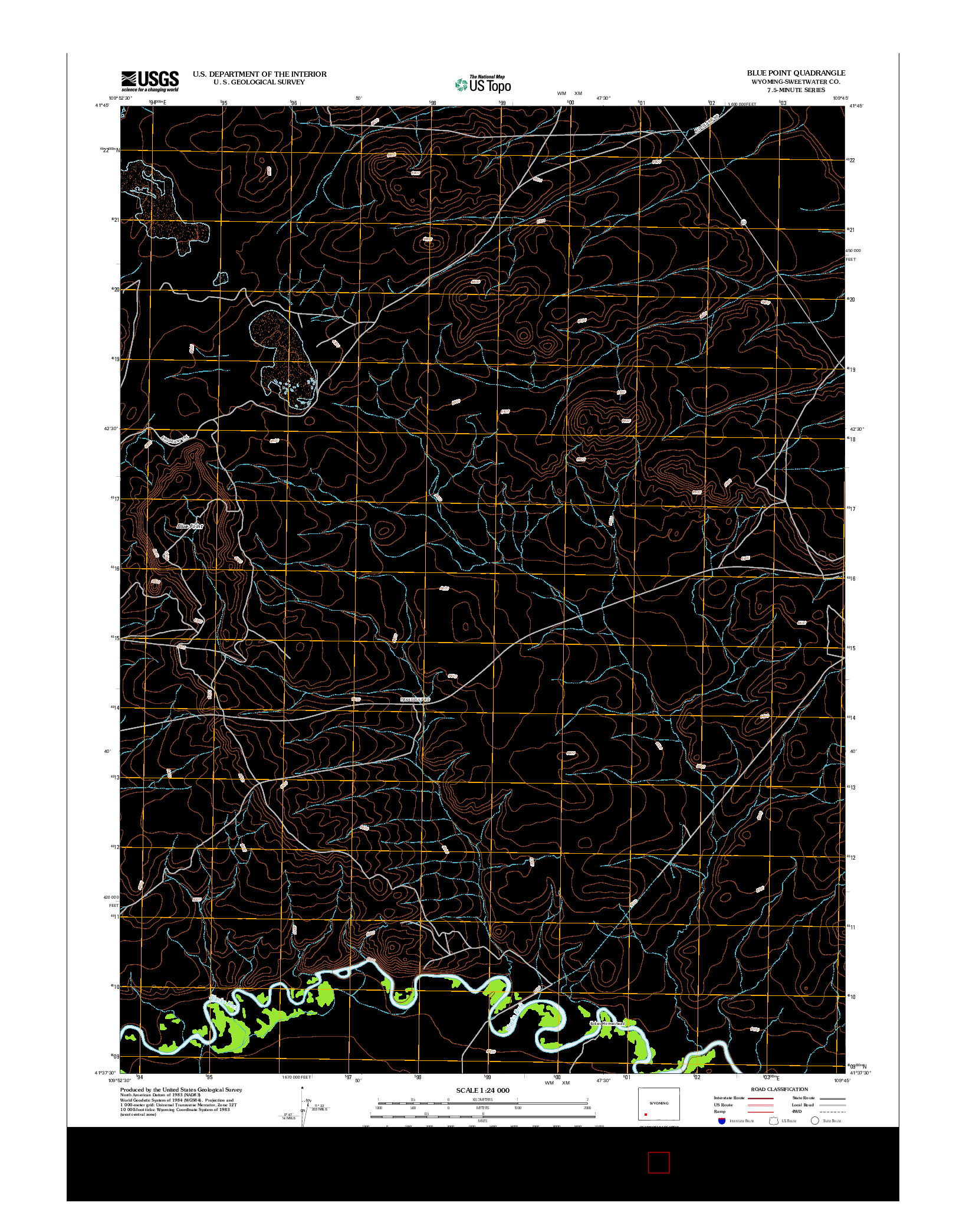 USGS US TOPO 7.5-MINUTE MAP FOR BLUE POINT, WY 2012