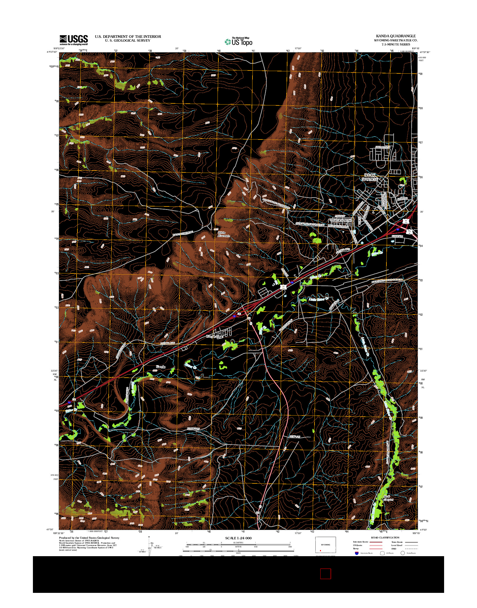 USGS US TOPO 7.5-MINUTE MAP FOR KANDA, WY 2012