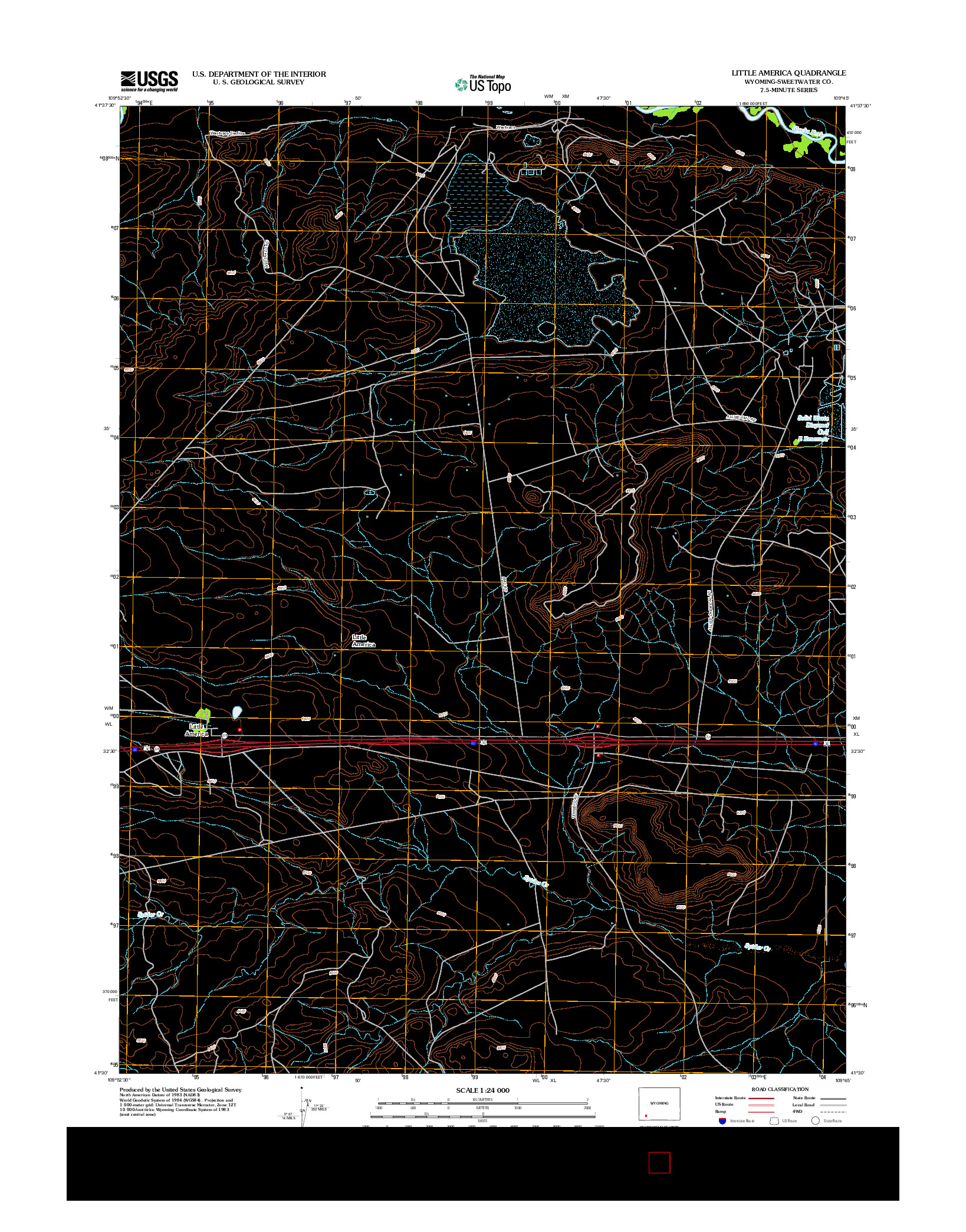 USGS US TOPO 7.5-MINUTE MAP FOR LITTLE AMERICA, WY 2012